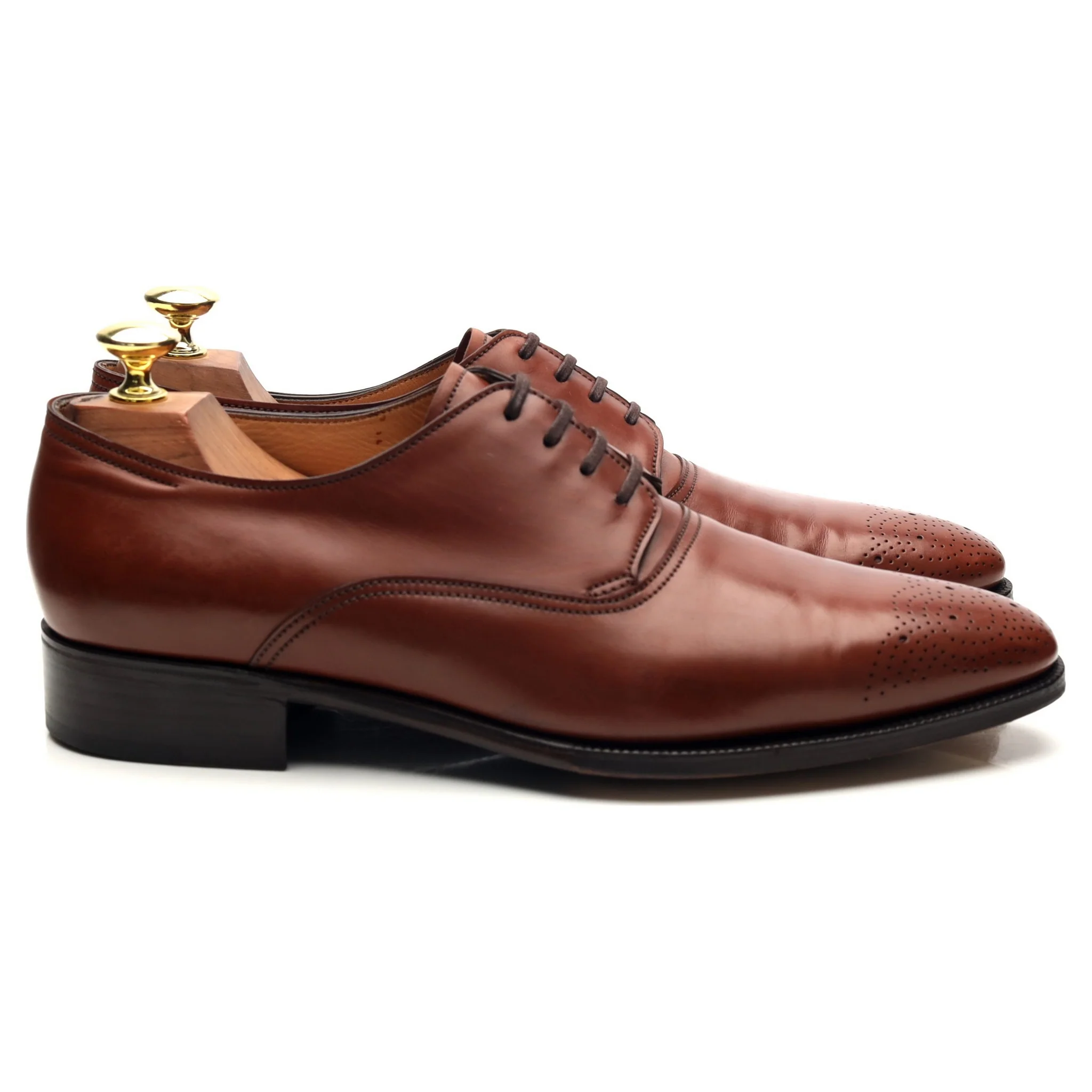 Prestige 'Oakley' Tan Brown Leather Derby UK 7.5 E - Image 6