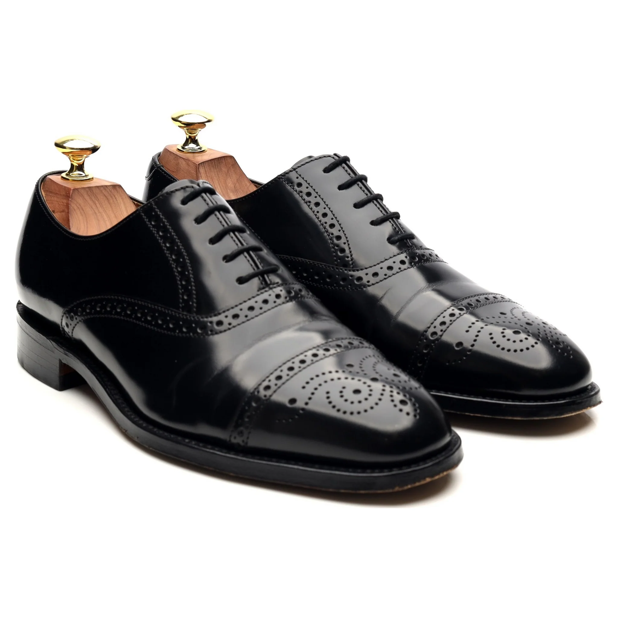 'Oban' Black Leather Oxford Brogues UK 7 - Image 7