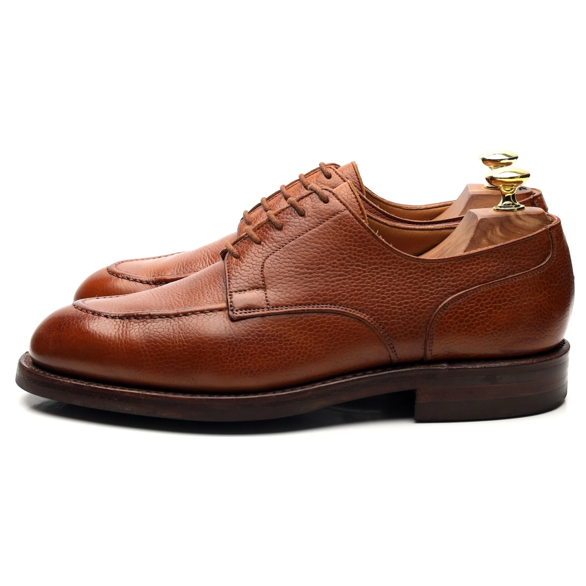 'Onslow' Tan Brown Leather Apron Derby UK 7 E - Image 3
