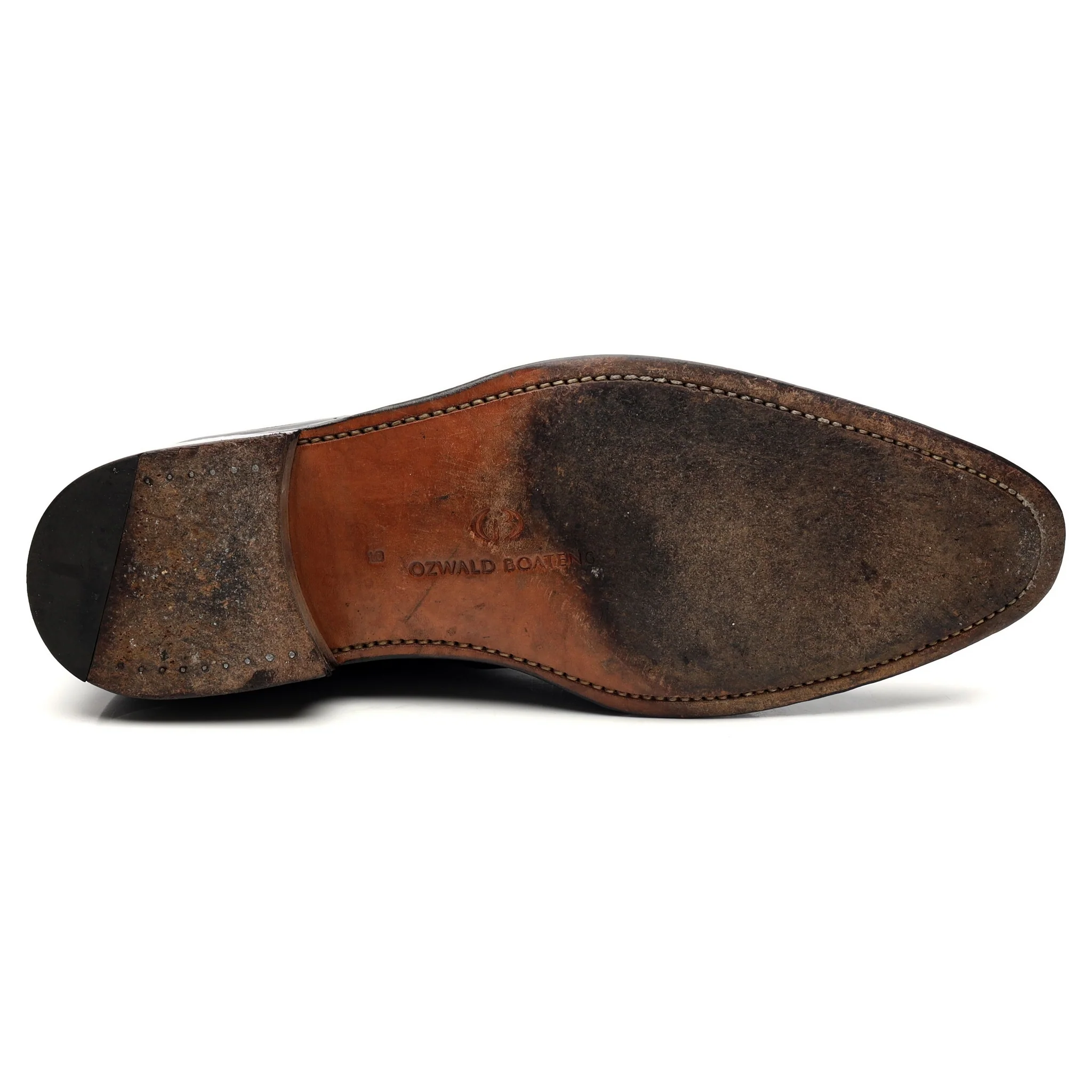 Black Leather Wholecut Oxford UK 9 - Image 11