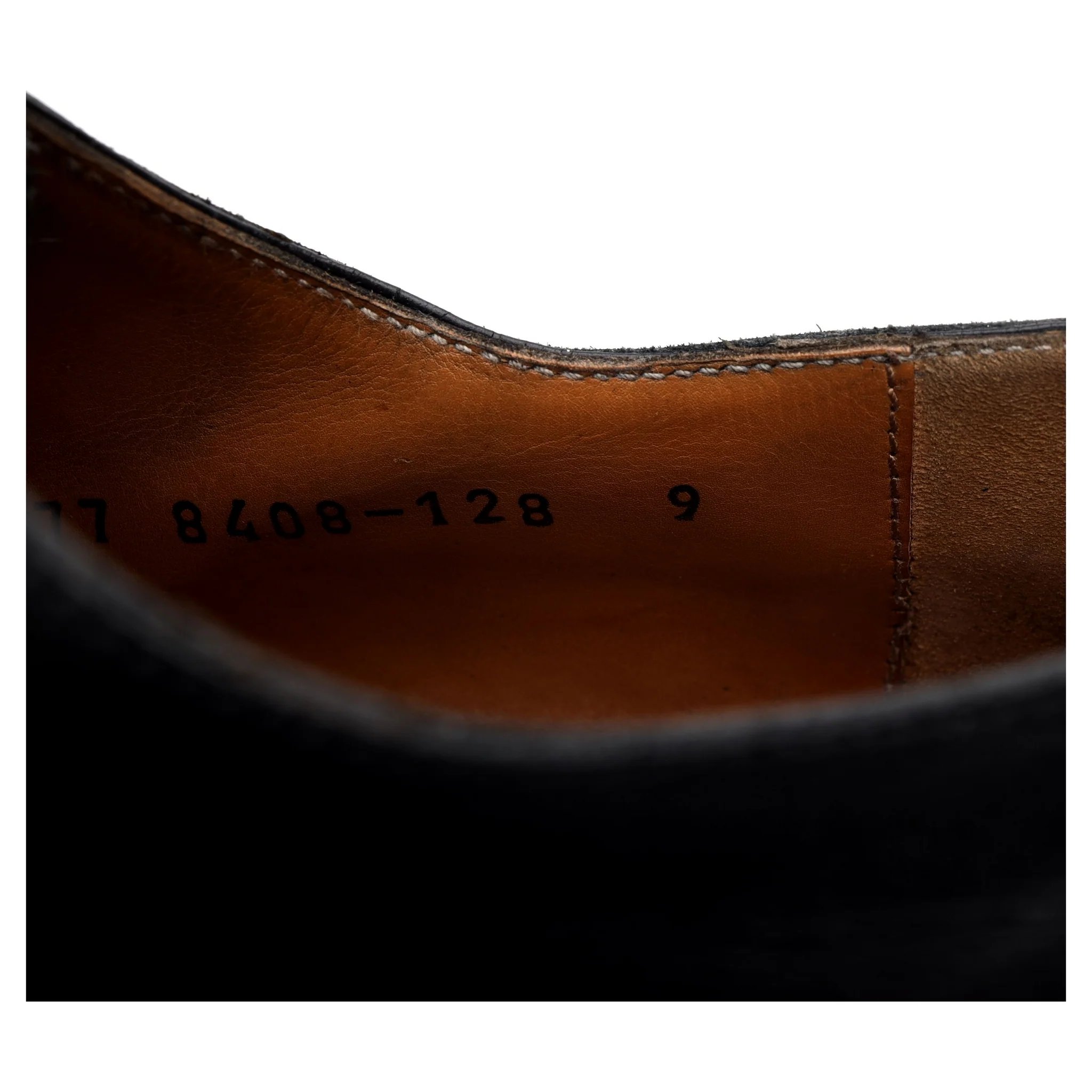 Black Leather Wholecut Oxford UK 9 - Image 13