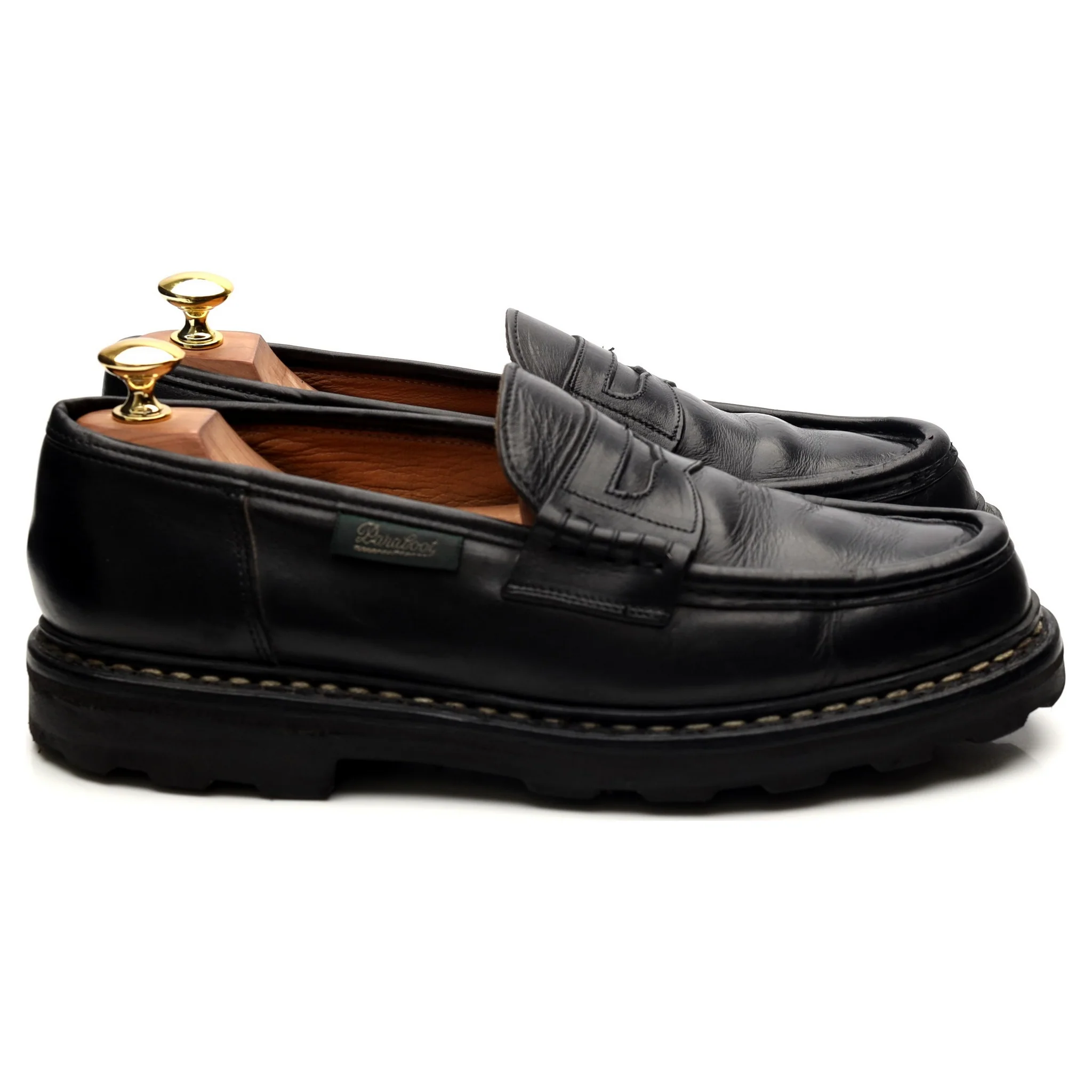 'Reims' Black Leather Loafers UK 8.5 - Image 6