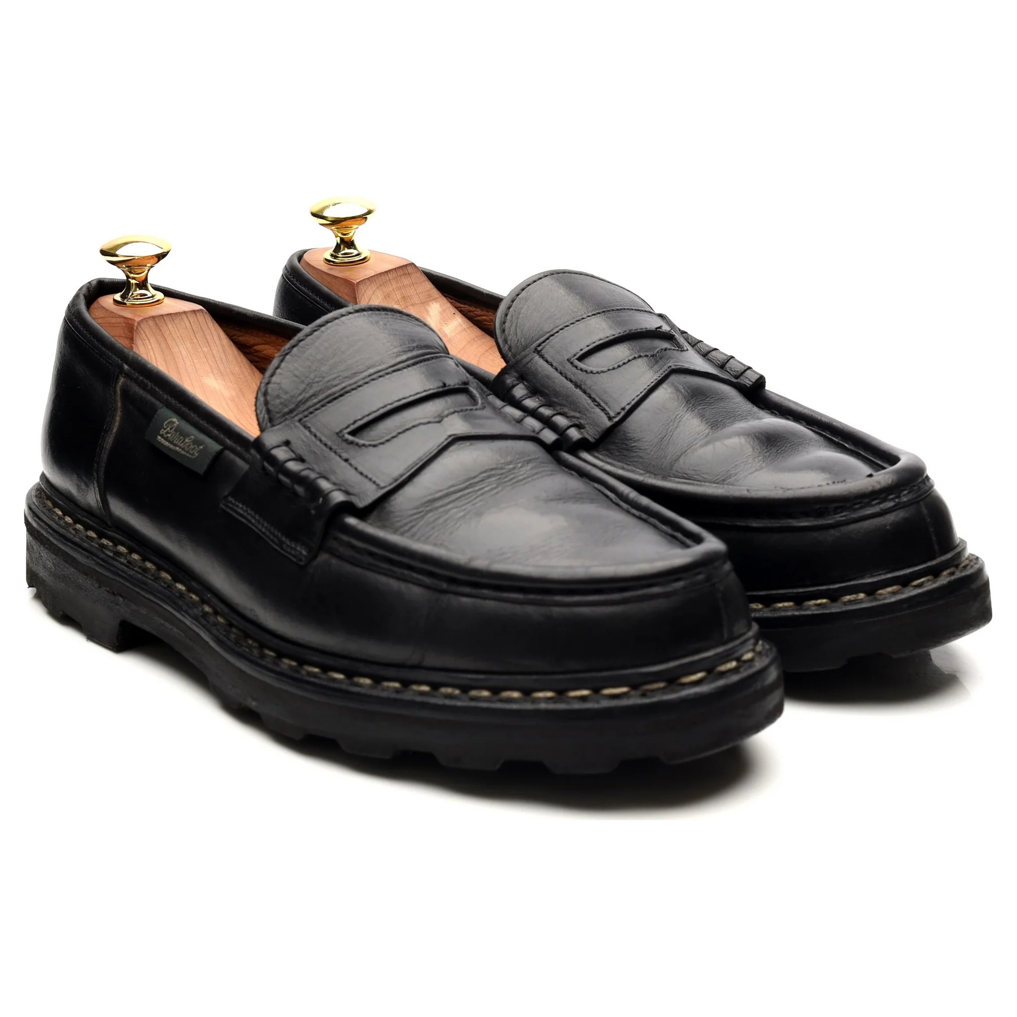 'Reims' Black Leather Loafers UK 8.5 - Image 7
