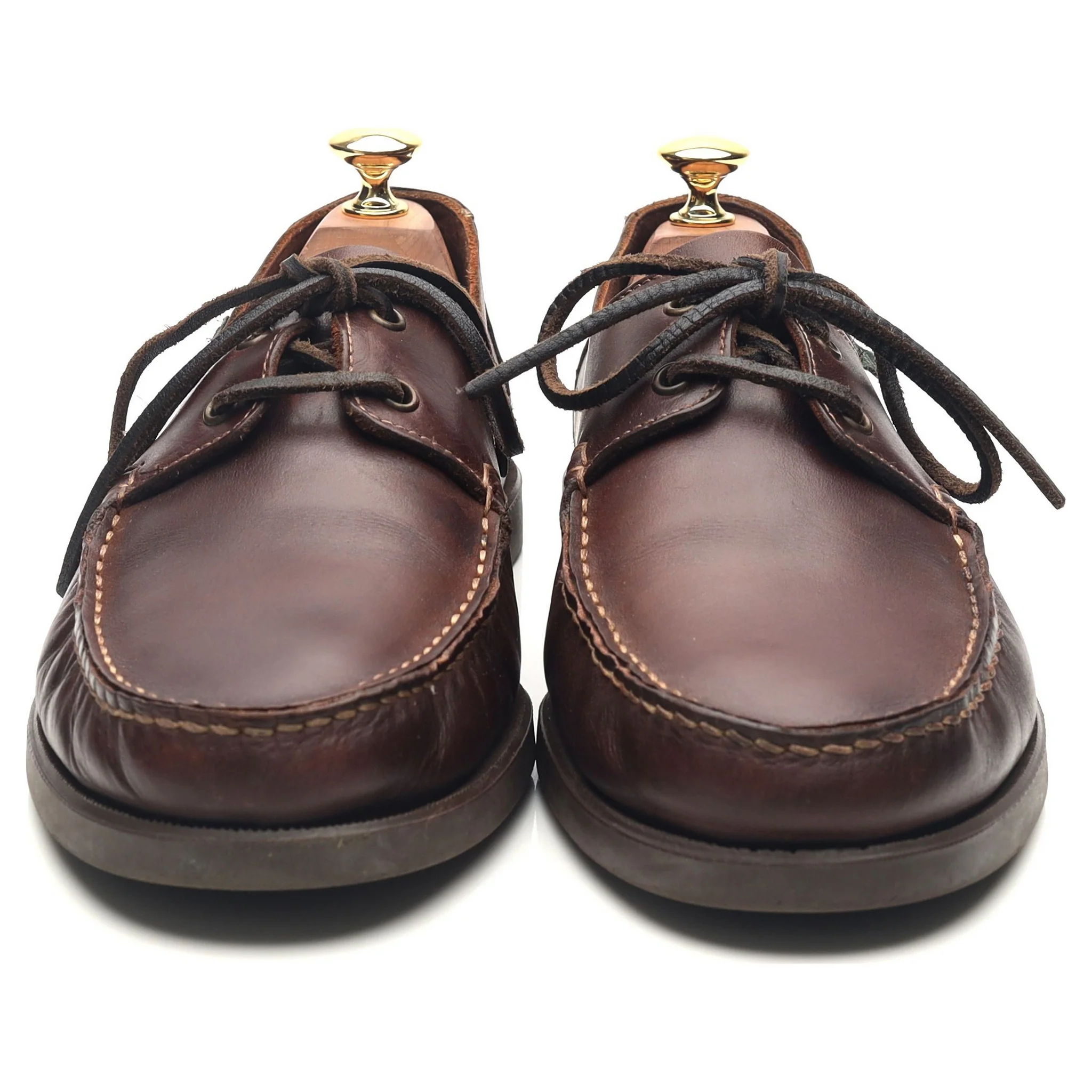 Dark Brown Leather Deck Shoes UK 9 - Image 8