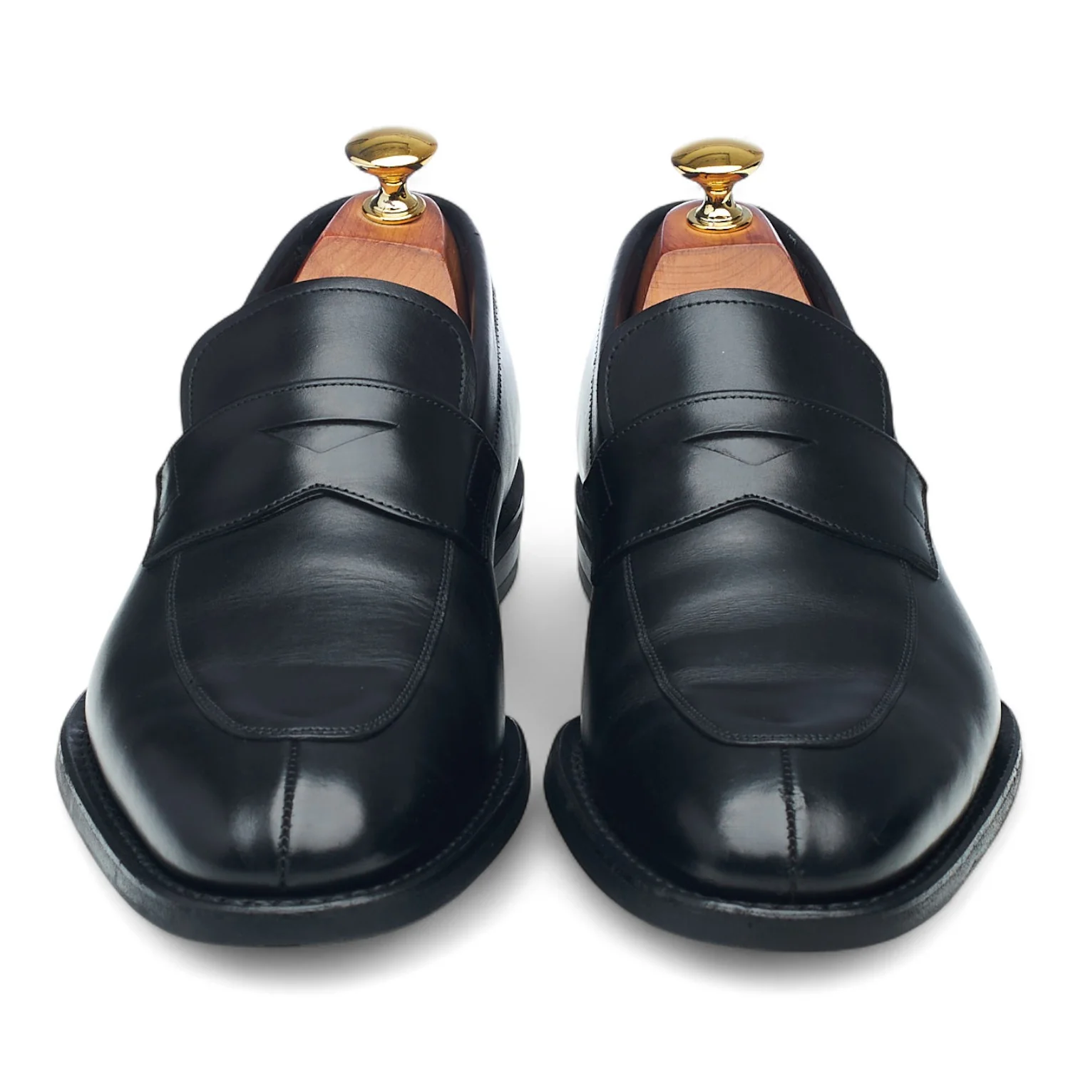 'Parham' Black Leather Split Toe Loafers UK 6.5 F - Image 2