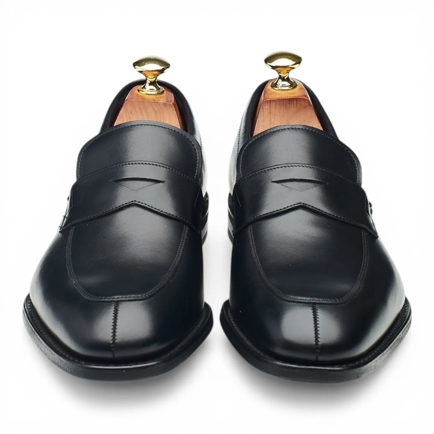 'Parham' Black Leather Split Toe Loafers UK 7 G - Image 2