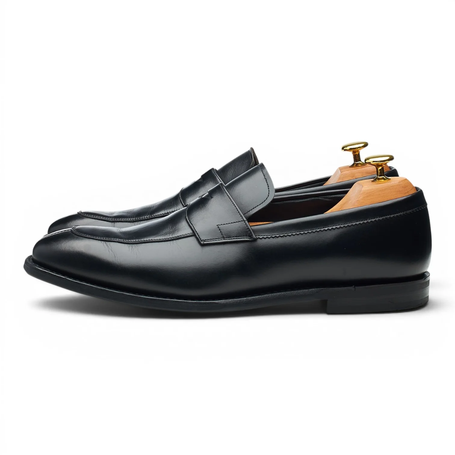 'Parham' Black Leather Split Toe Loafers UK 8 F - Image 3