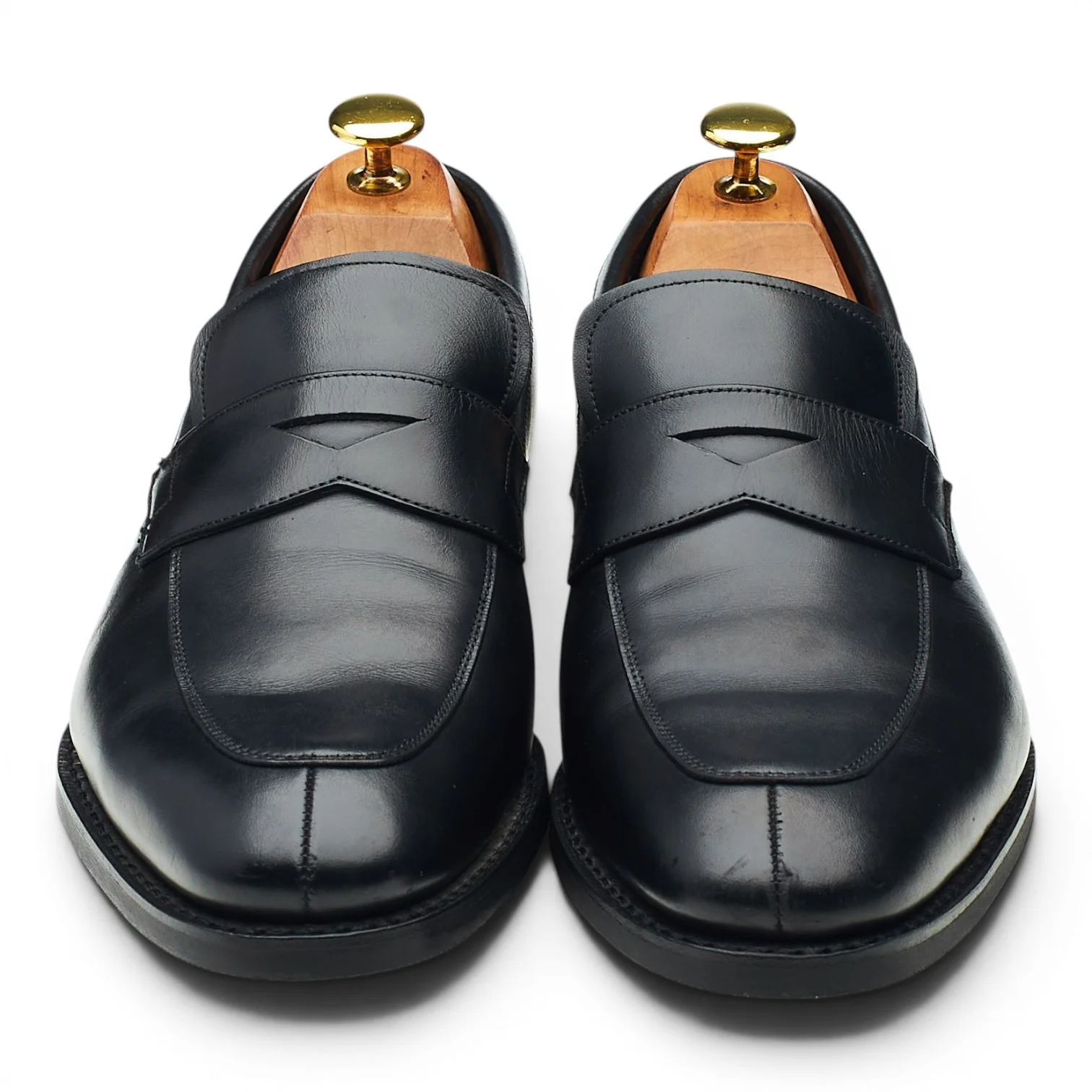 'Parham' Black Leather Split Toe Loafers UK 8 F - Image 2