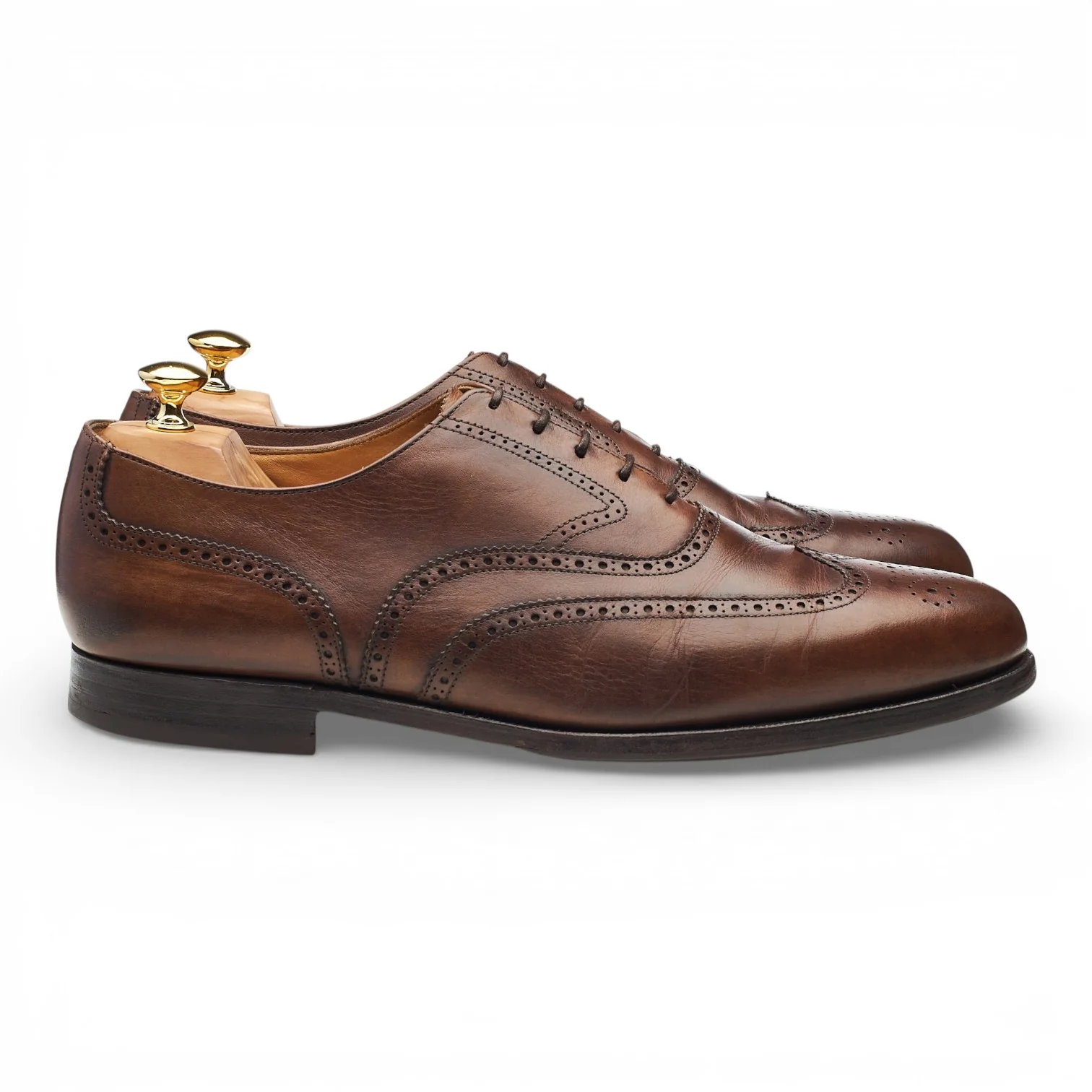 Peal & Co Dark Brown Leather Oxford Brogues UK 11 US 12 E