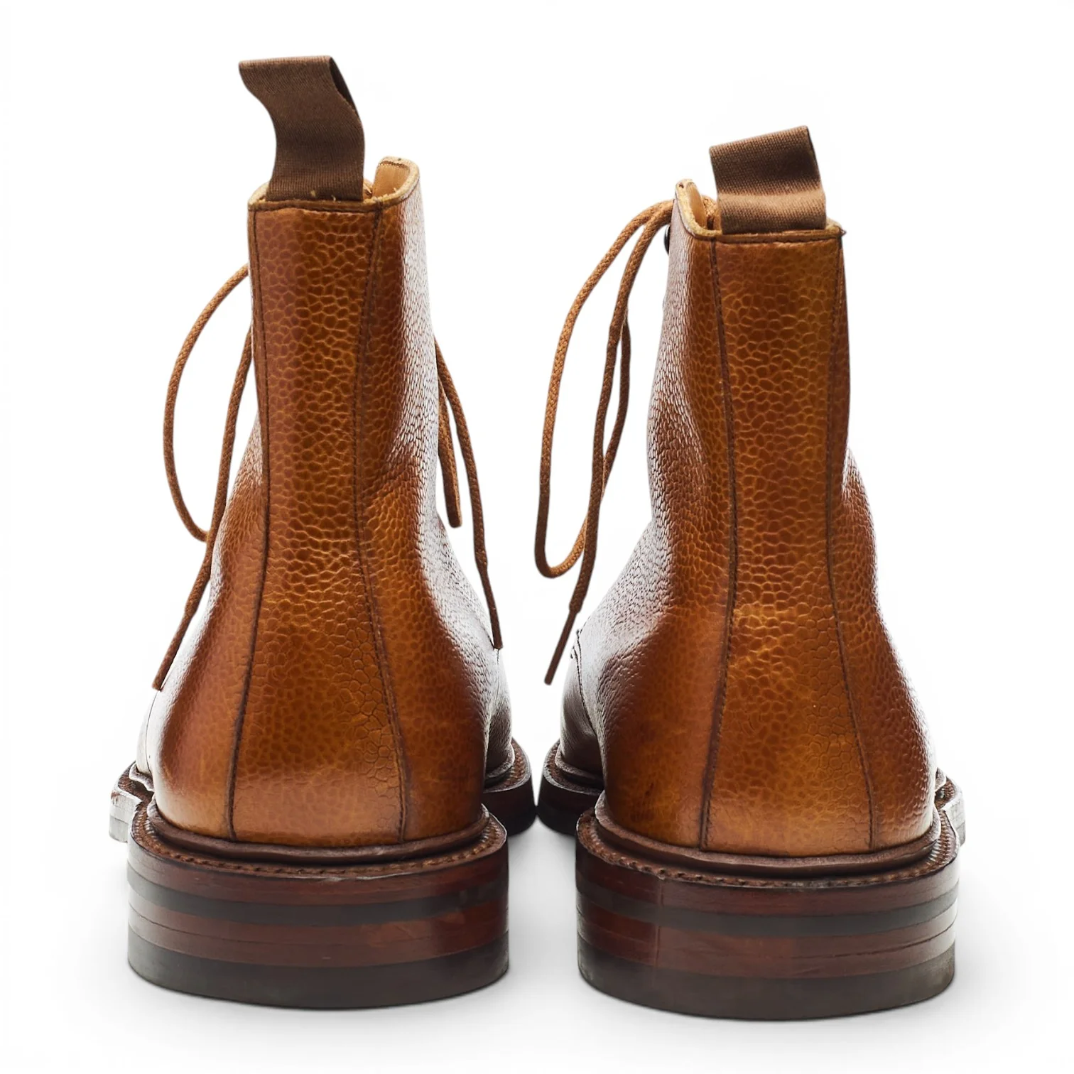 Peal & Co Tan Brown Grain Leather Derby Boots UK 7 US 8 D - Image 4