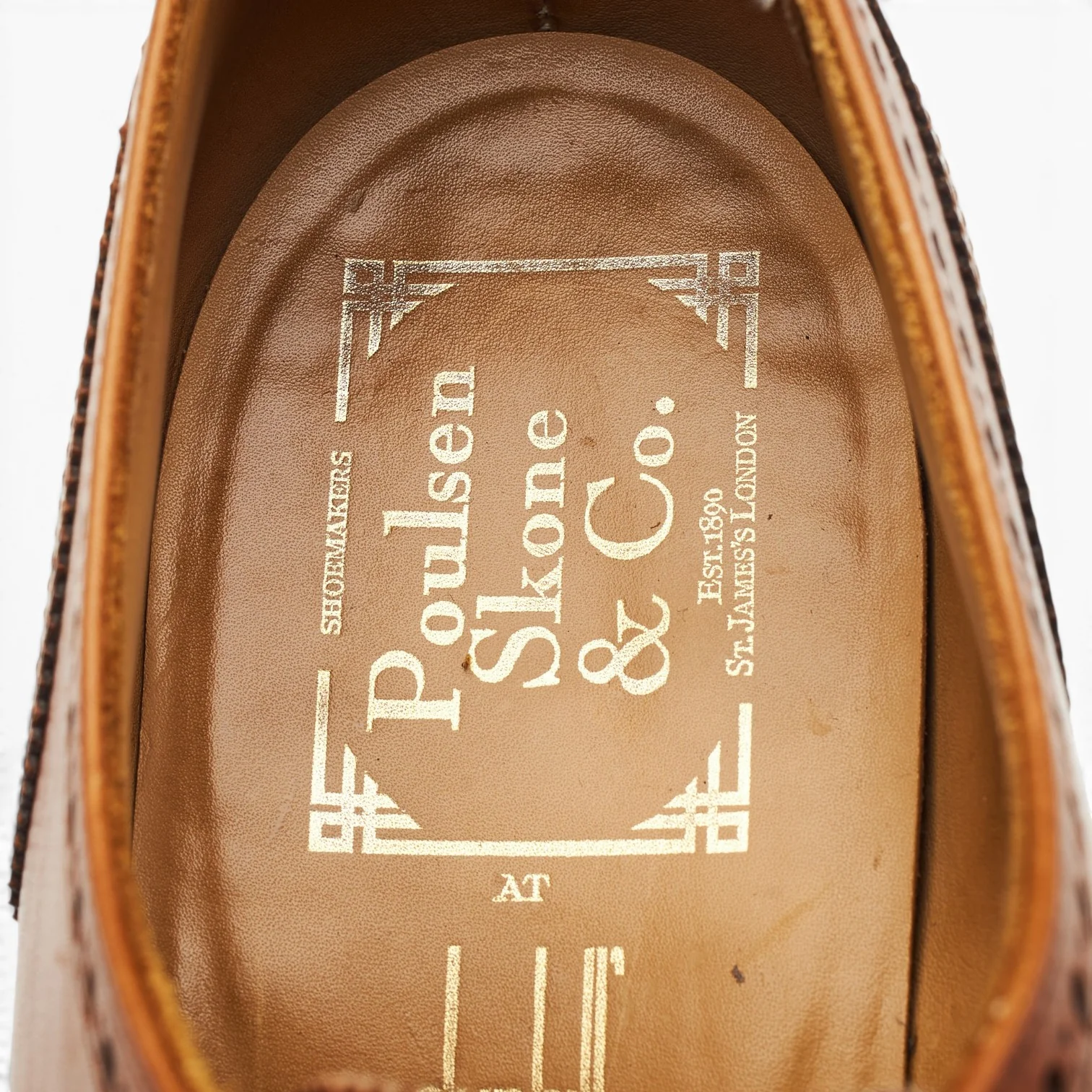Poulson Skone & Co. Tan Brown Leather Oxford Brogues UK 8.5 US 9 D - Image 6