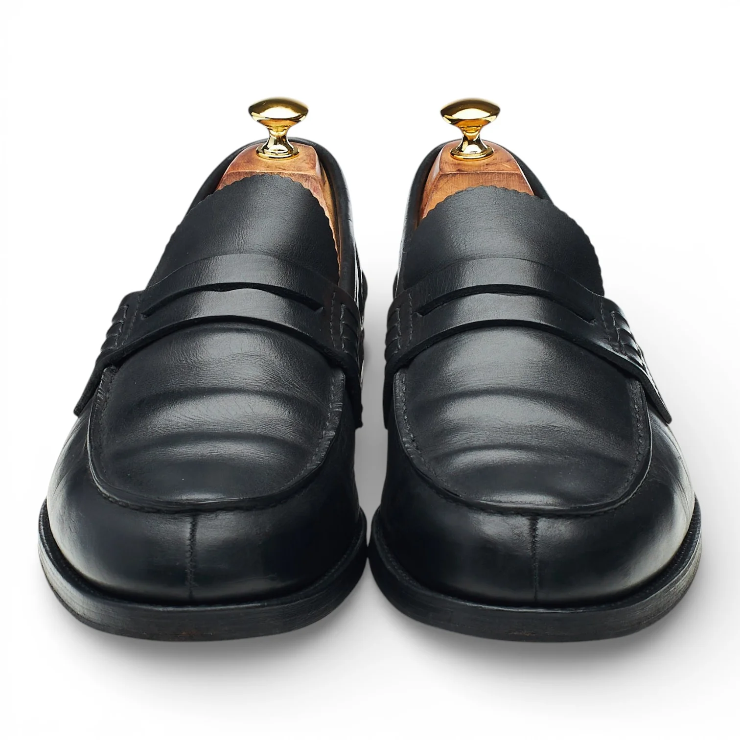 'Pembrey' Black Leather Unlined Loafers UK 11 G - Image 2