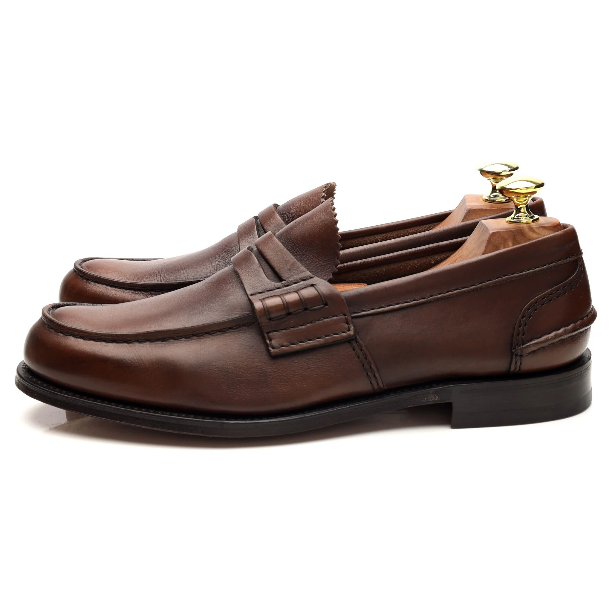'Pembrey' Brown Leather Split Toe Loafers UK 7.5 G - Image 3
