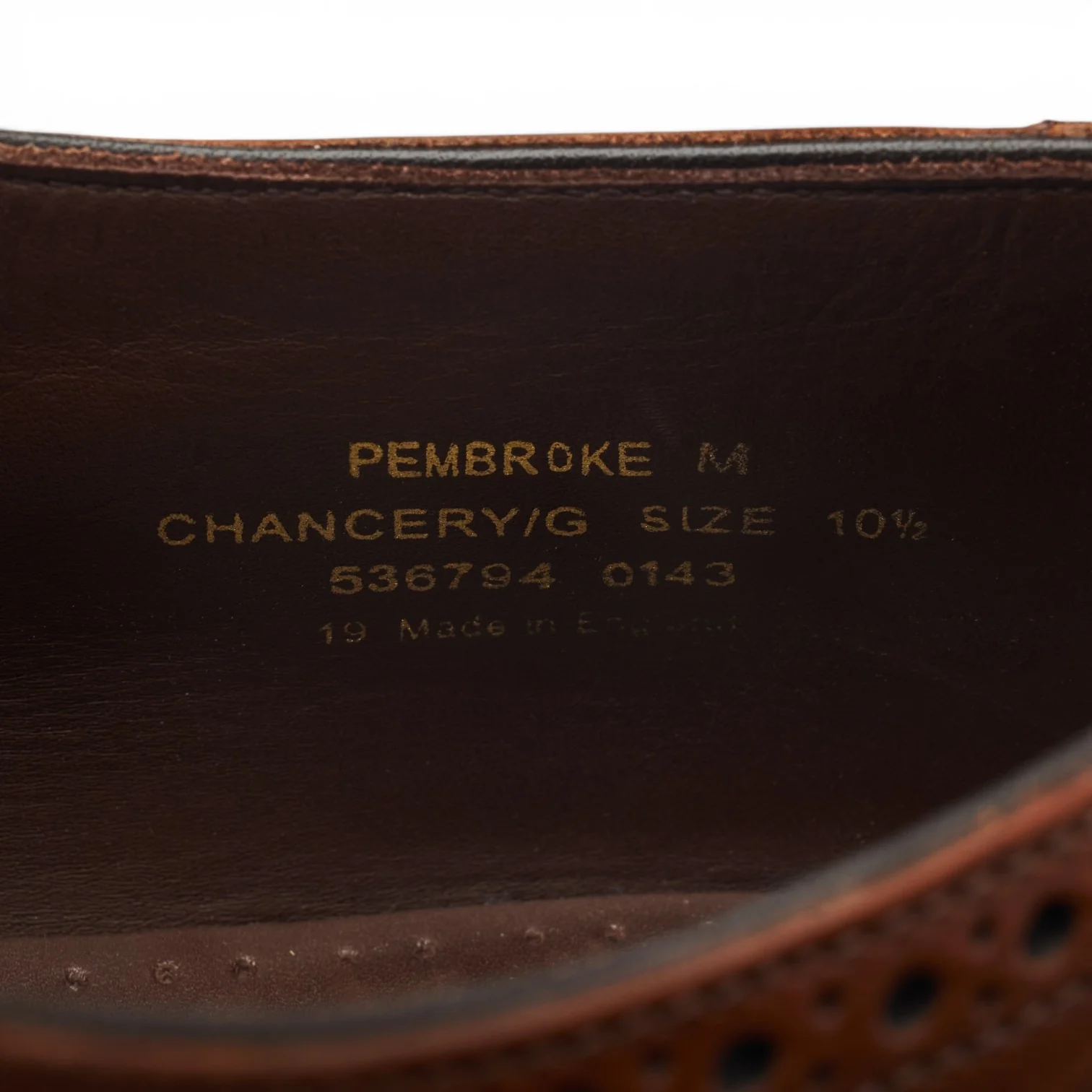 'Pembroke' Tan Brown Leather Oxford Brogues UK 10.5 G - Image 8