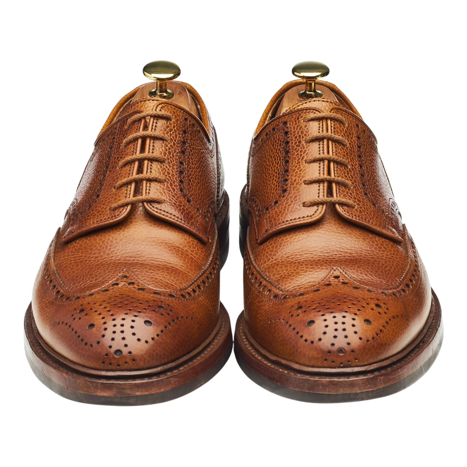 'Pembroke' Tan Brown Grain Leather Derby UK 8 E - Image 2