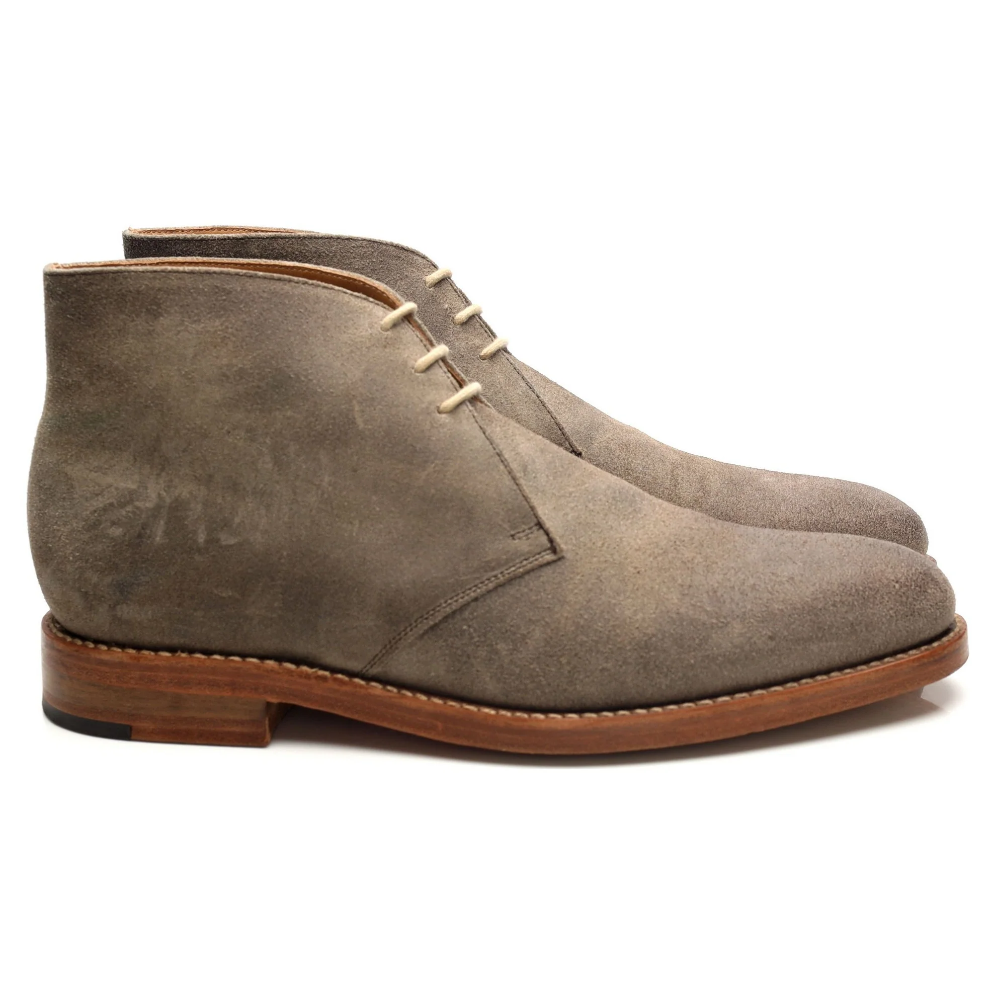 'Pimlico' Stone Suede Waxed Chukka Boots UK 7.5 F