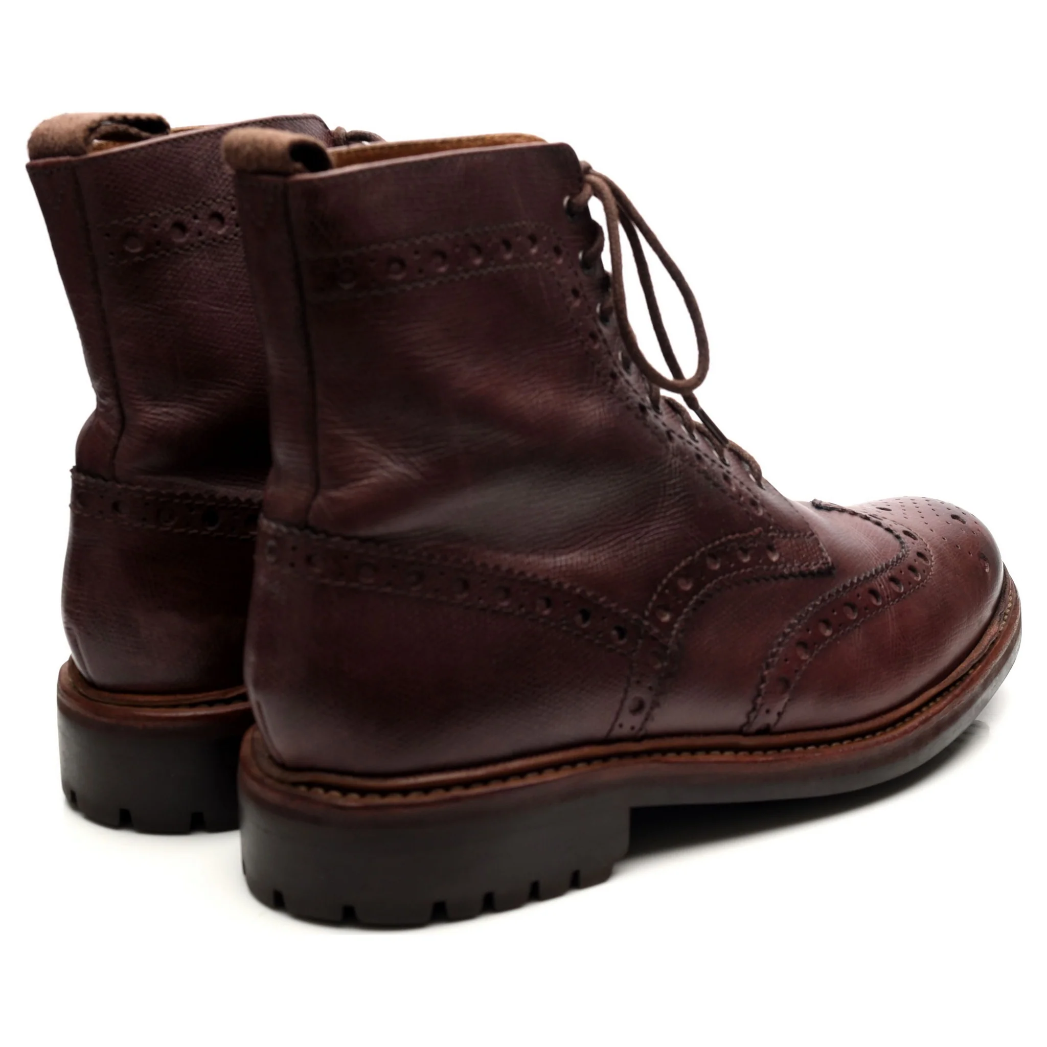 'Fred' Burgundy Leather Brogue Boots UK 9 G - Image 5
