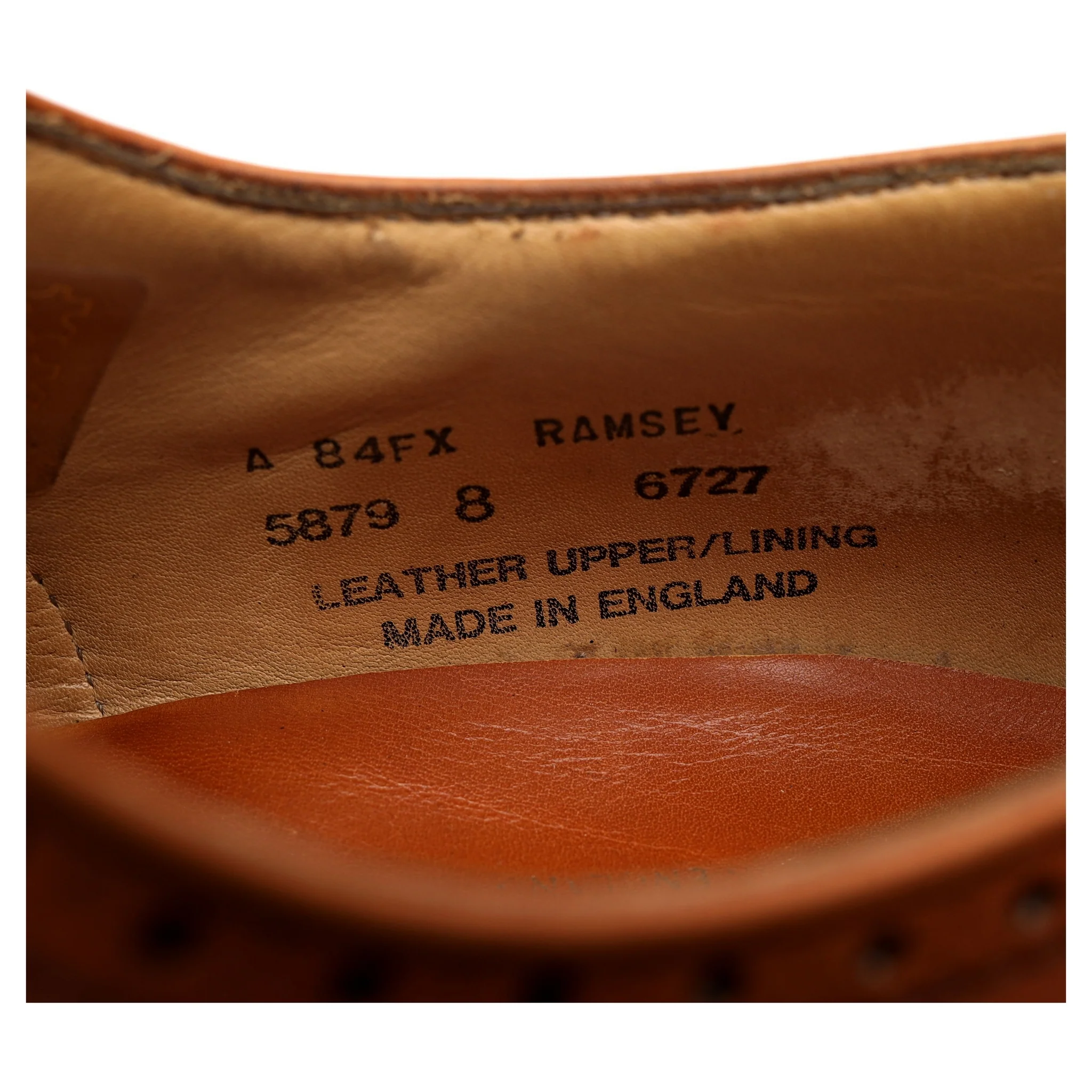 'Ramsey' Tan Brown Leather Oxford Brogues UK 8 FX - Image 8