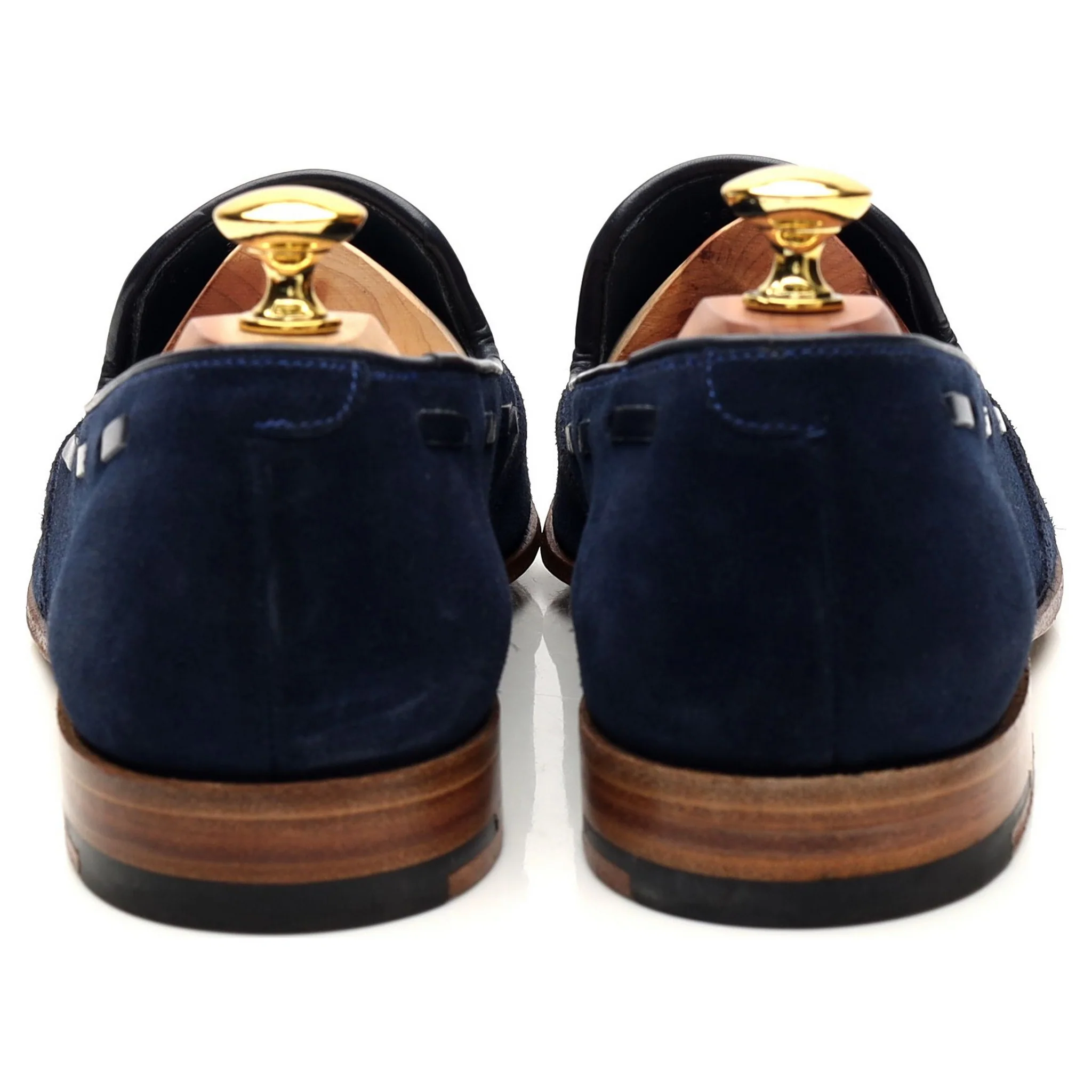 'Ray' Navy Blue Suede Tassel Loafers UK 7.5 F - Image 4