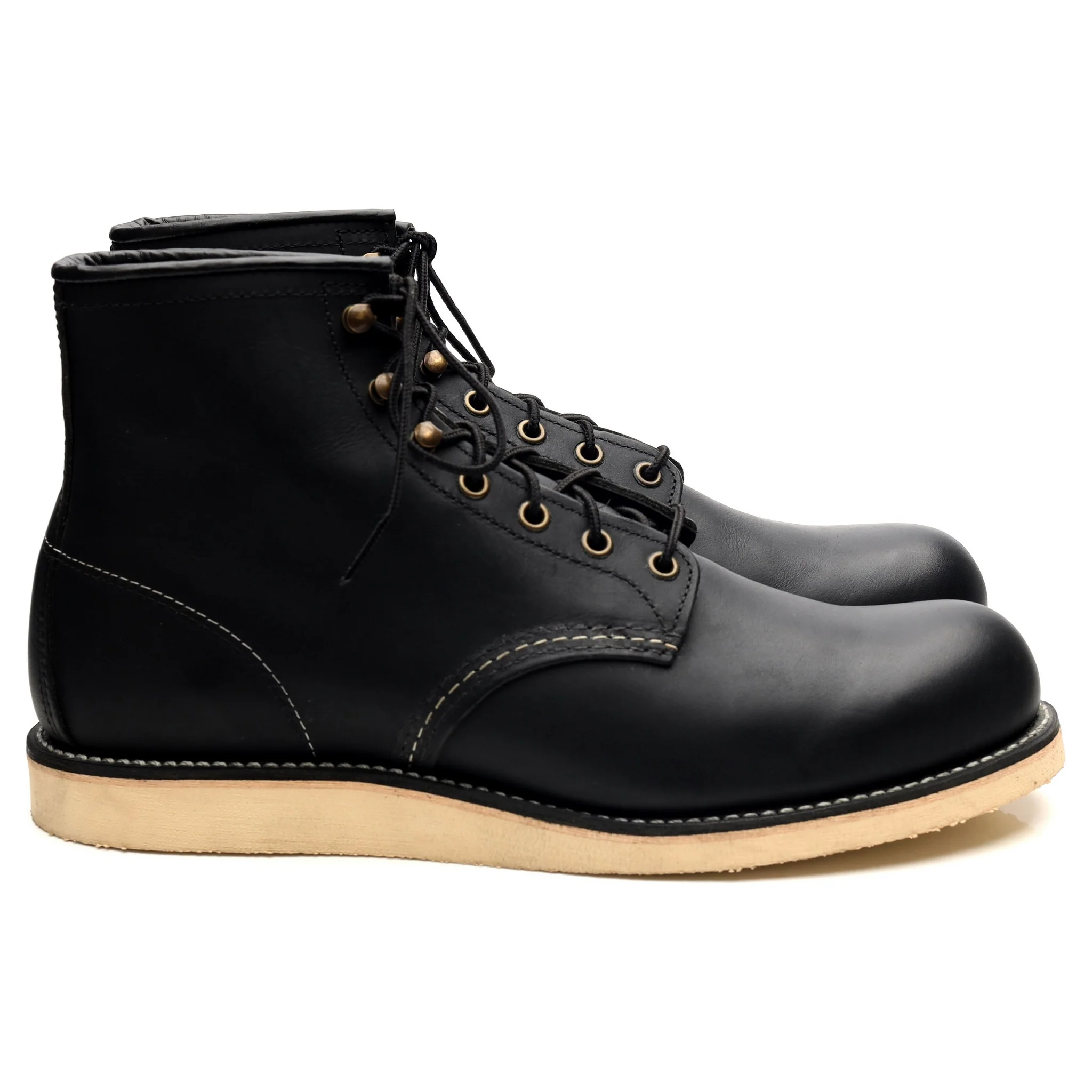 '2951' Black Leather Rover Boots UK 9.5 US 10.5 - Image 6