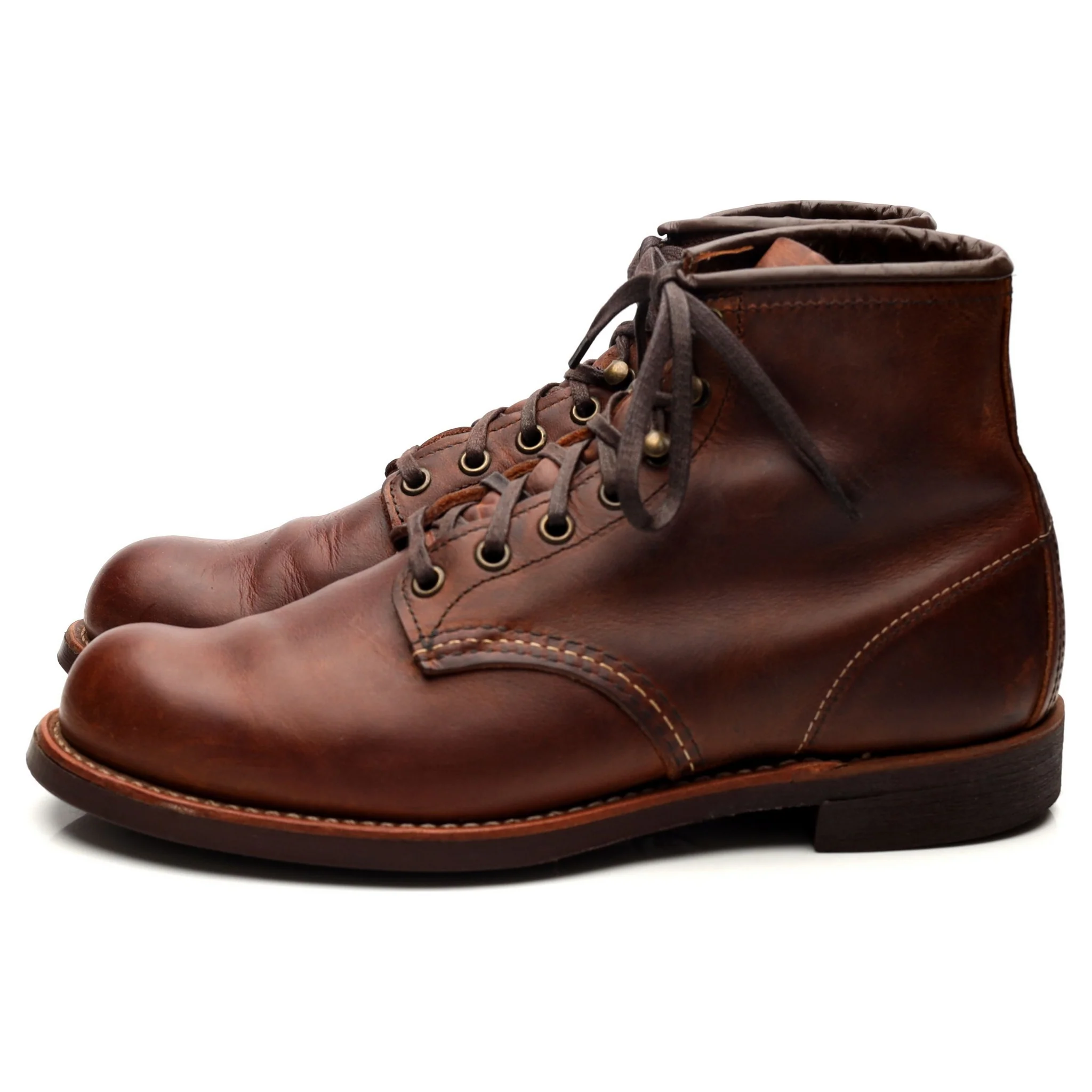 '3343' Brown Leather Blacksmith Boots UK 7 US 8 - Image 2