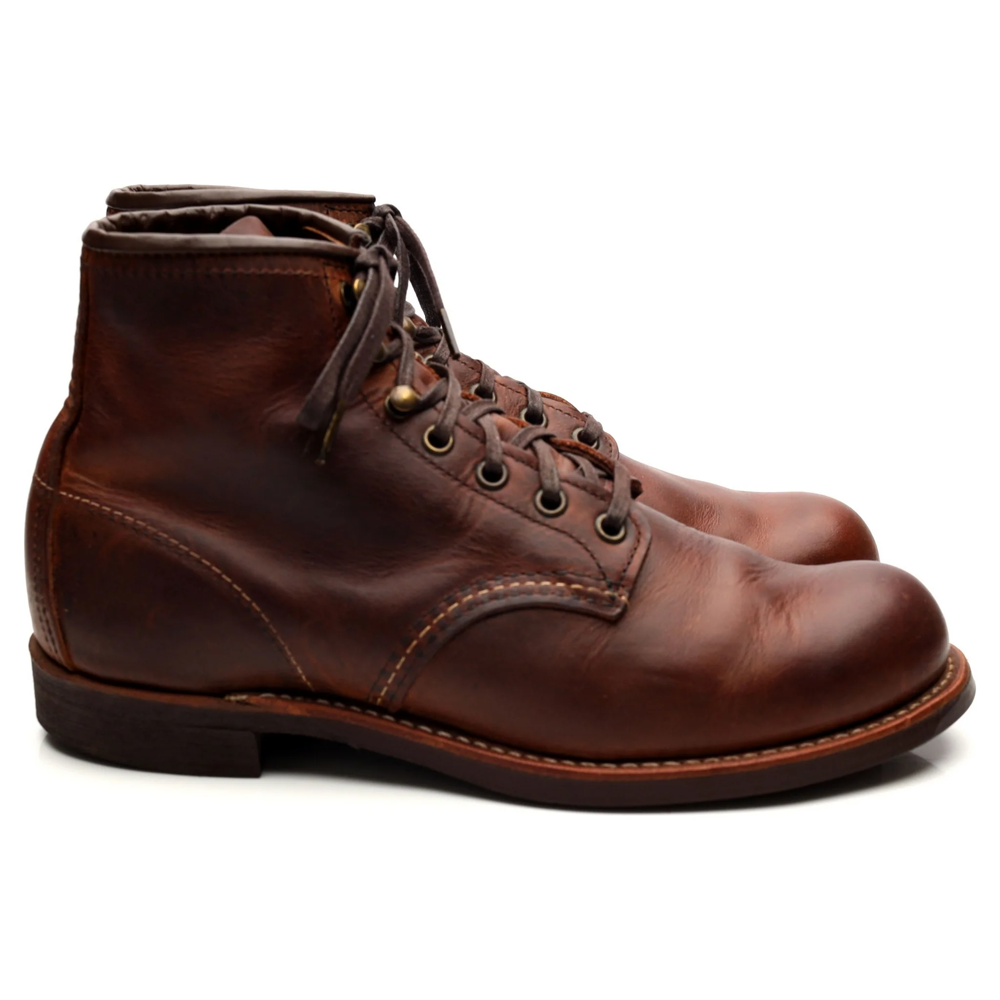 '3343' Brown Leather Blacksmith Boots UK 7 US 8 - Image 6