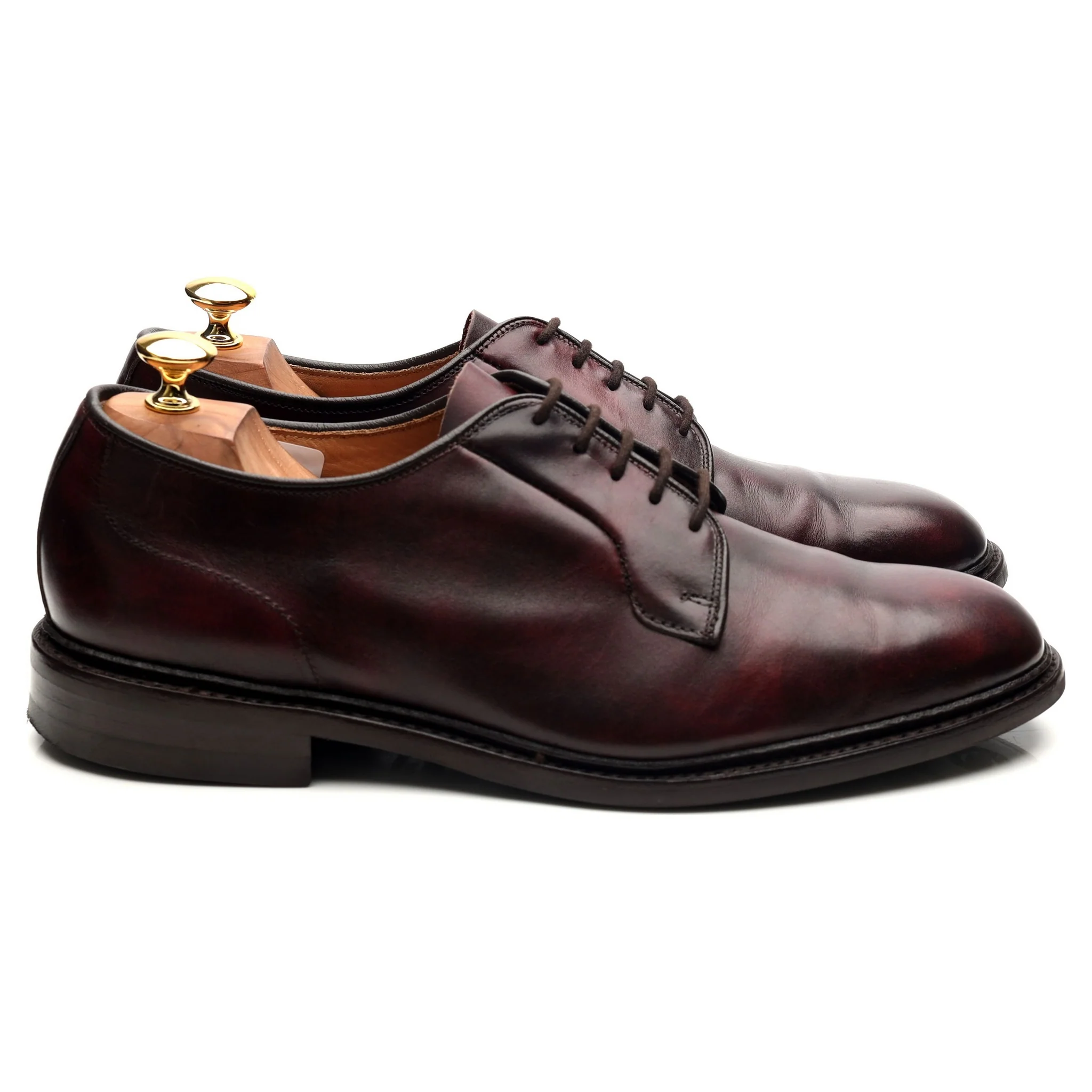 'Robert' Burgundy Museum Leather Derby UK 10 - Image 6