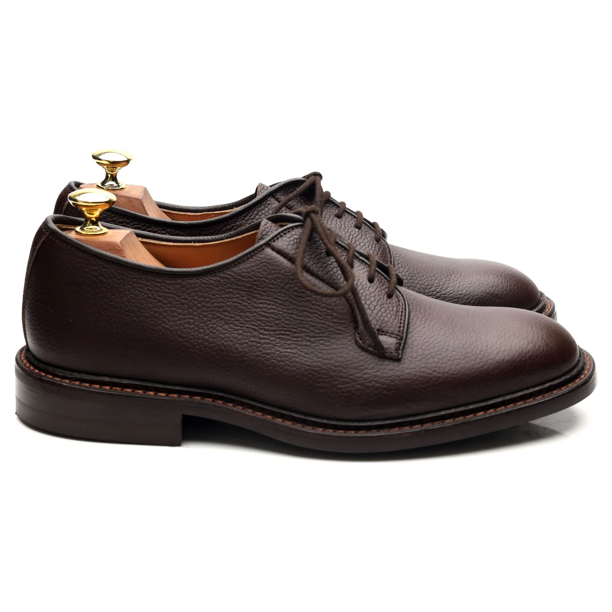 'Robert' Dark Brown Leather Derby UK 7 - Image 6