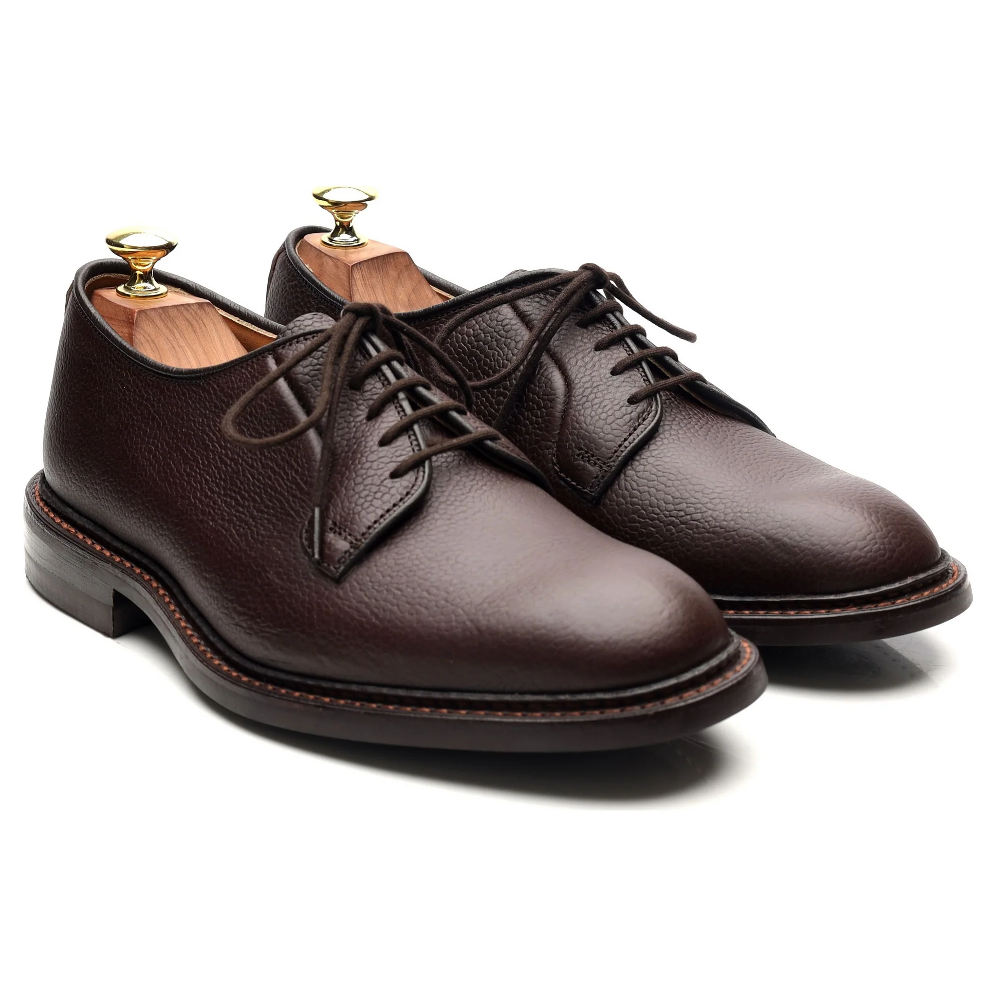 'Robert' Dark Brown Leather Derby UK 7 - Image 7