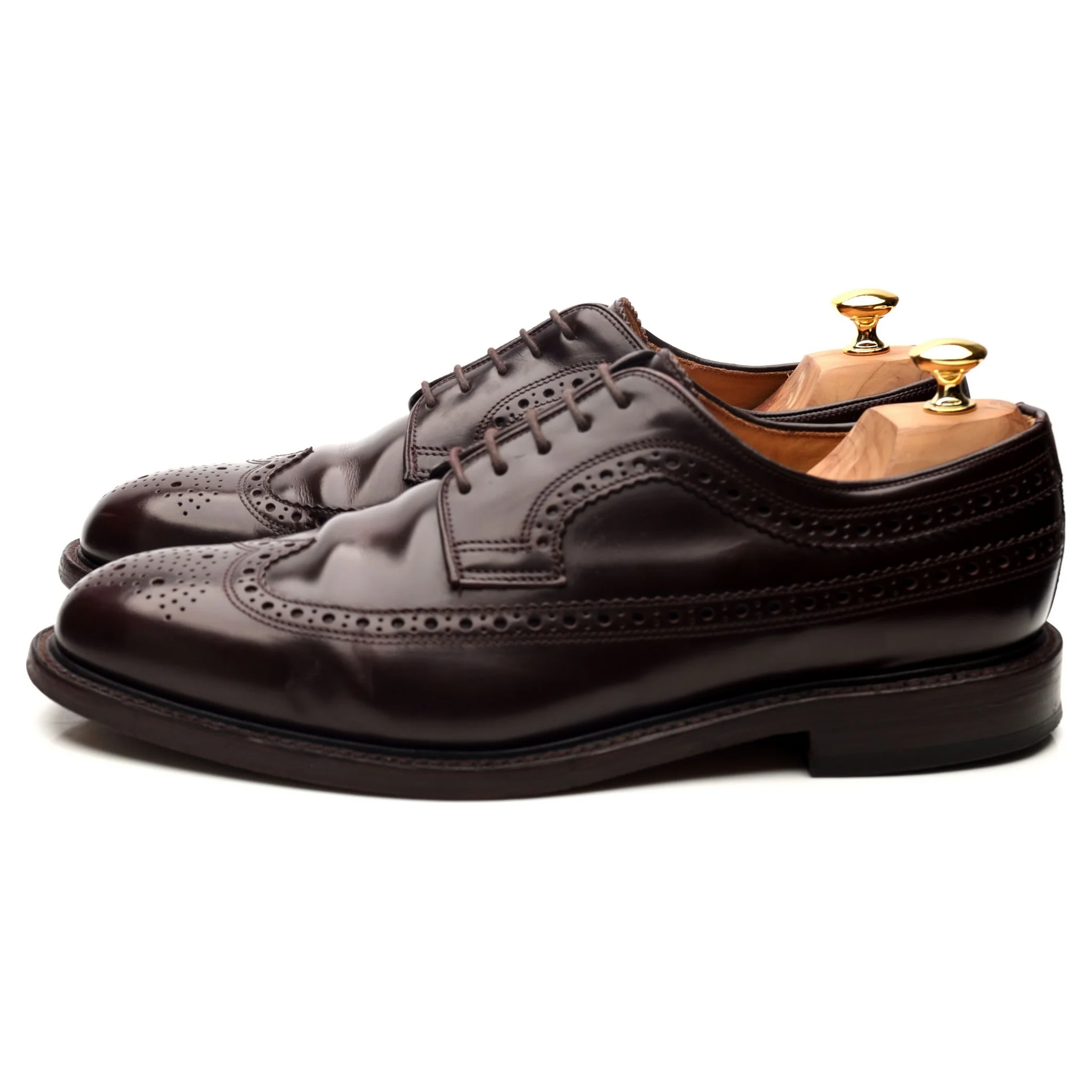'Royal Brogues' Burgundy Leather Derby Brogues UK 11 - Image 2