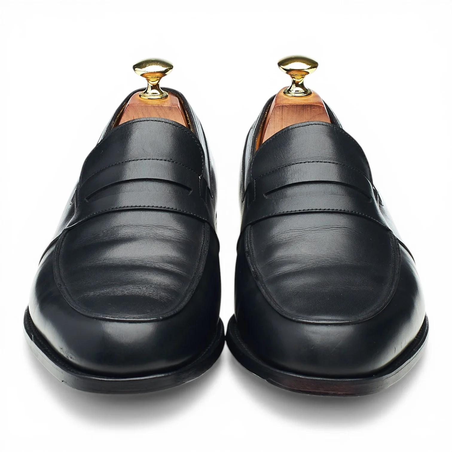'Sandown' Black Leather Loafers UK 7.5 E - Image 2