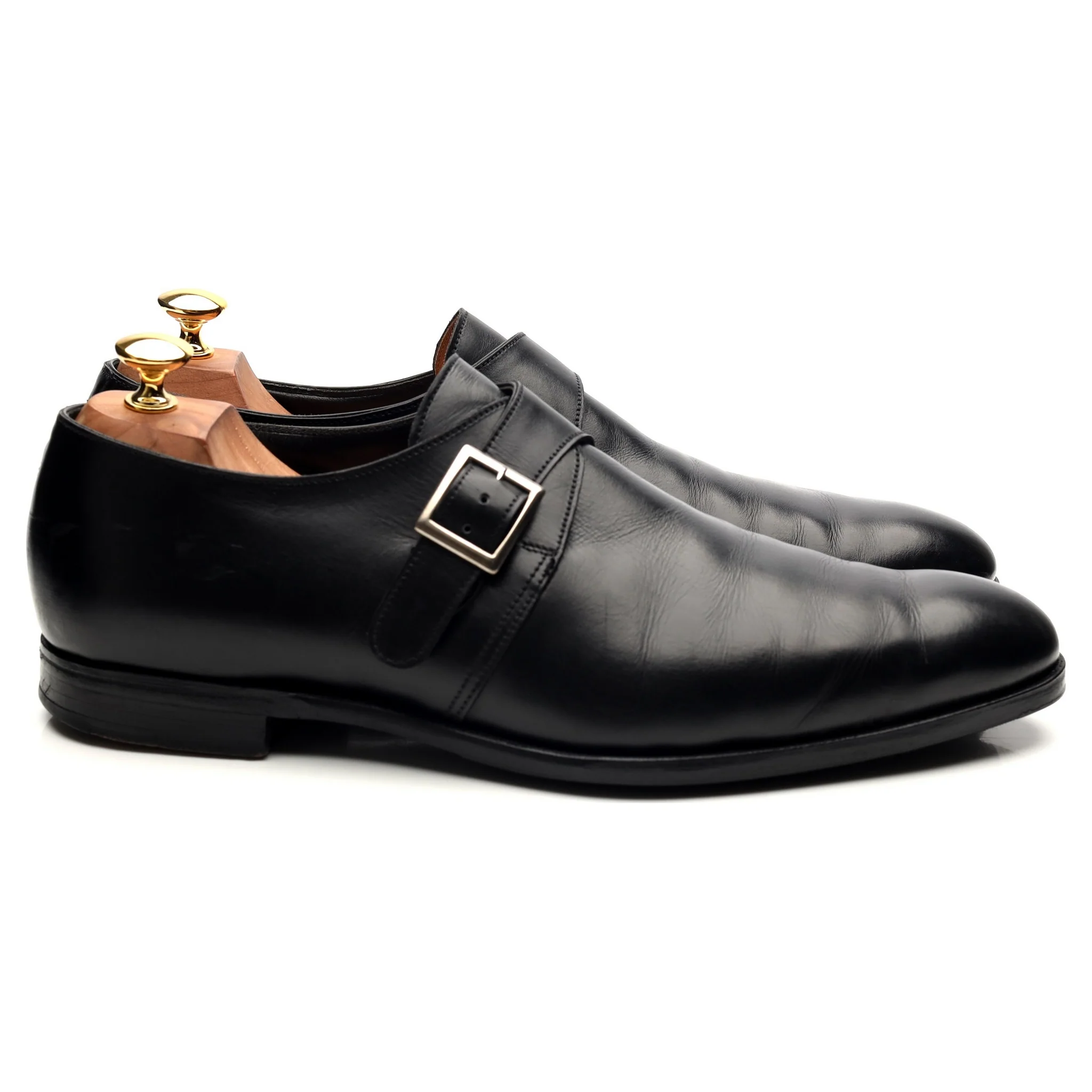'Savile 4' Black Leather Monk Strap UK 10 E - Image 6