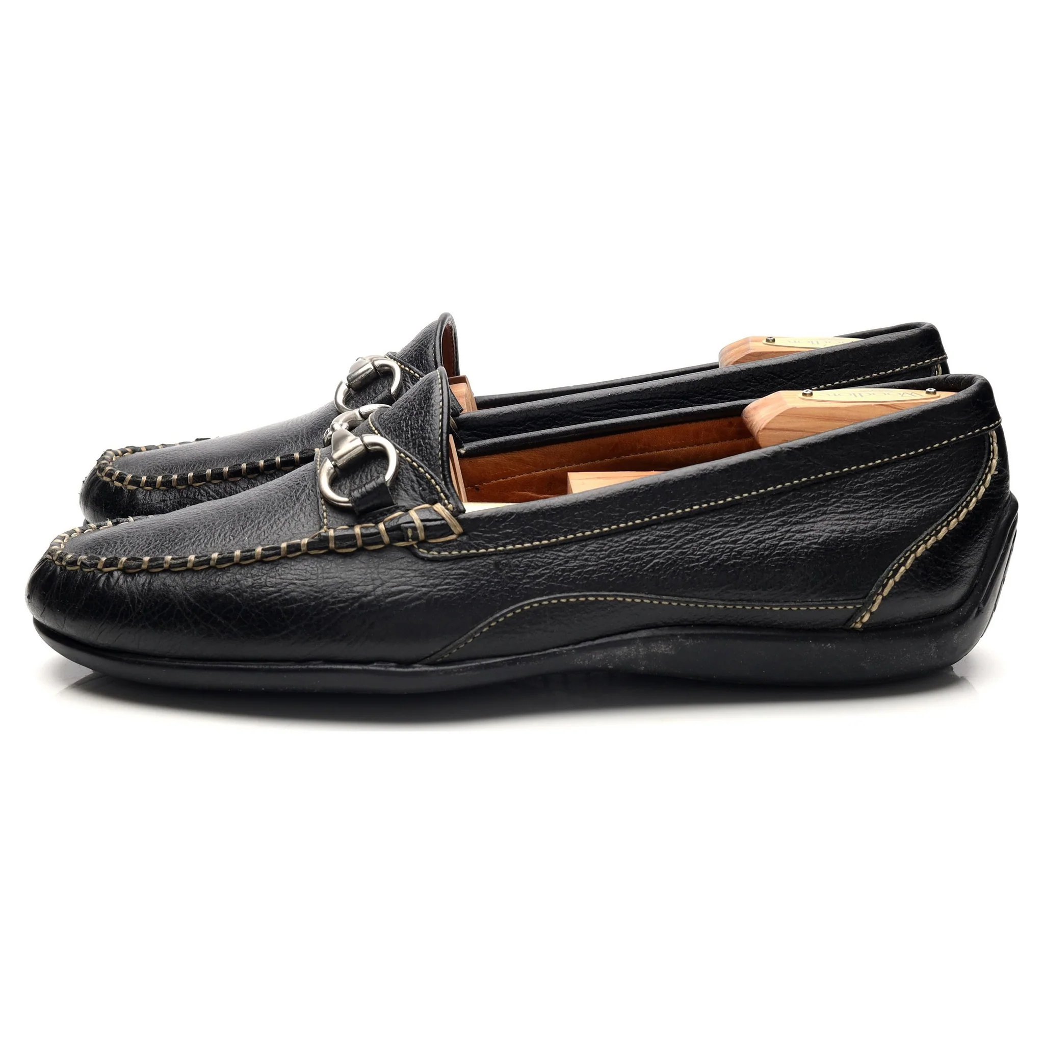 'Saxon' Black Grain Leather Horsebit Loafers UK 9.5 US 10.5 - Image 3