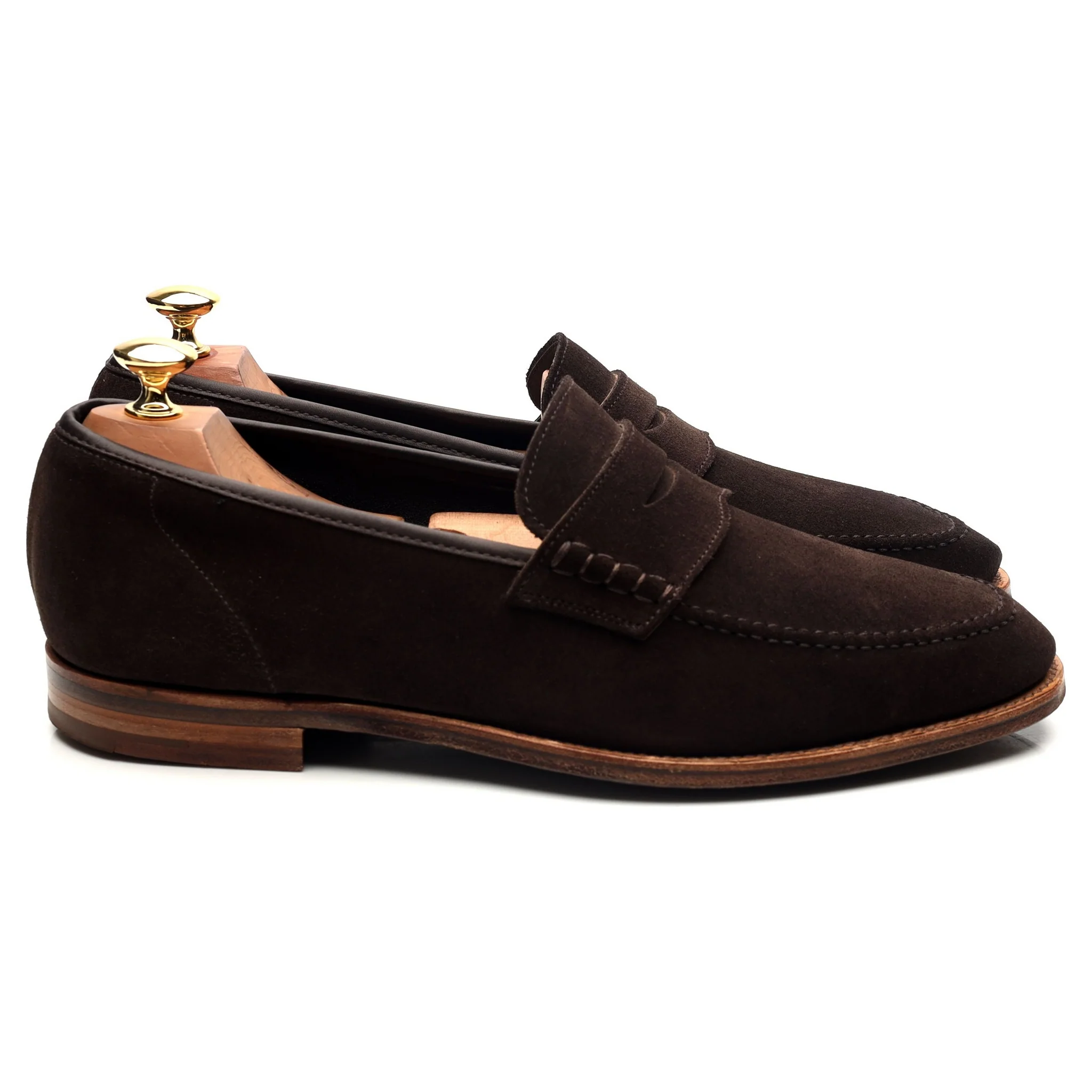 'Seaton' Dark Brown Suede Loafers UK 9 E - Image 6