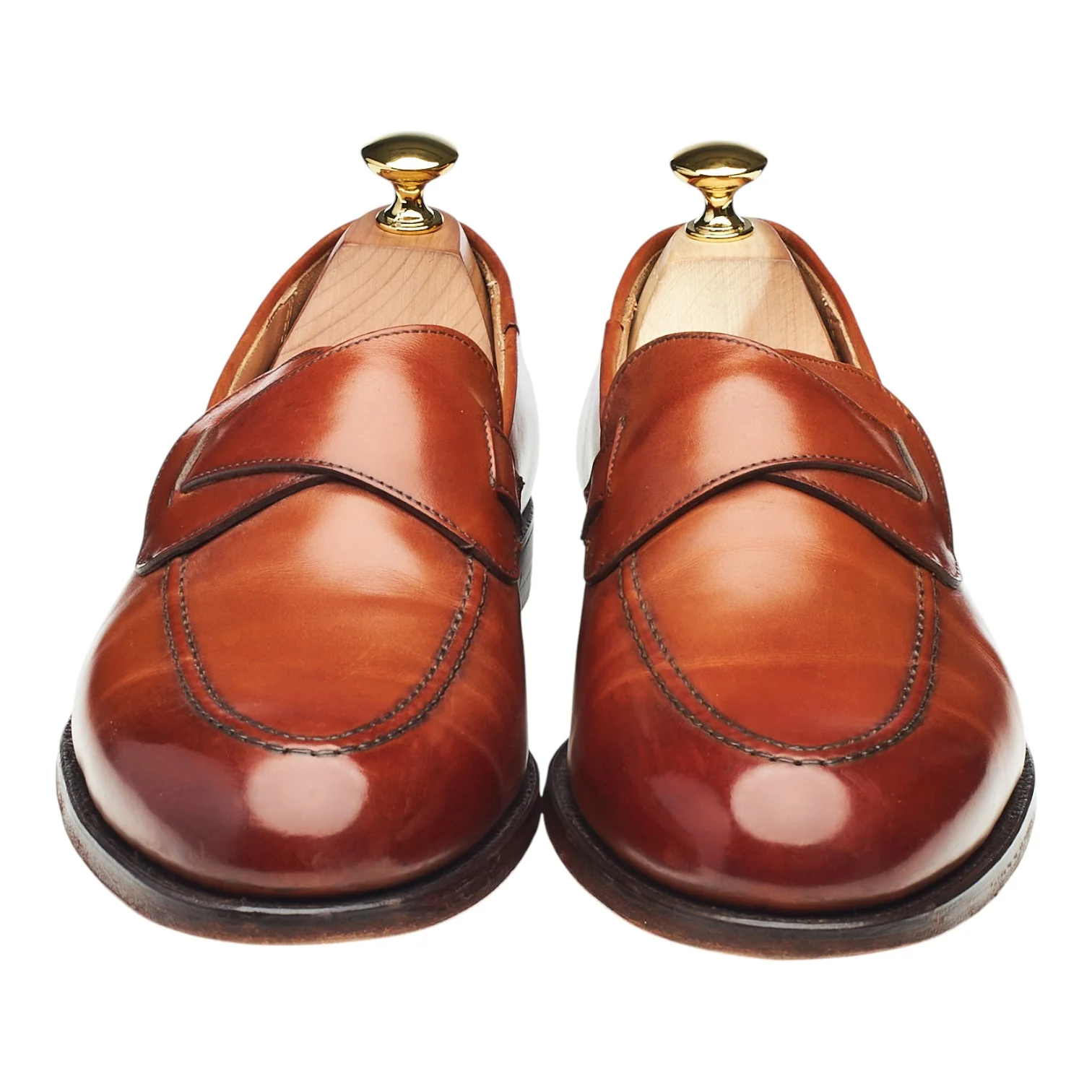 'Selby' Tan Brown Leather Butterfly Loafers UK 7.5 E - Image 2
