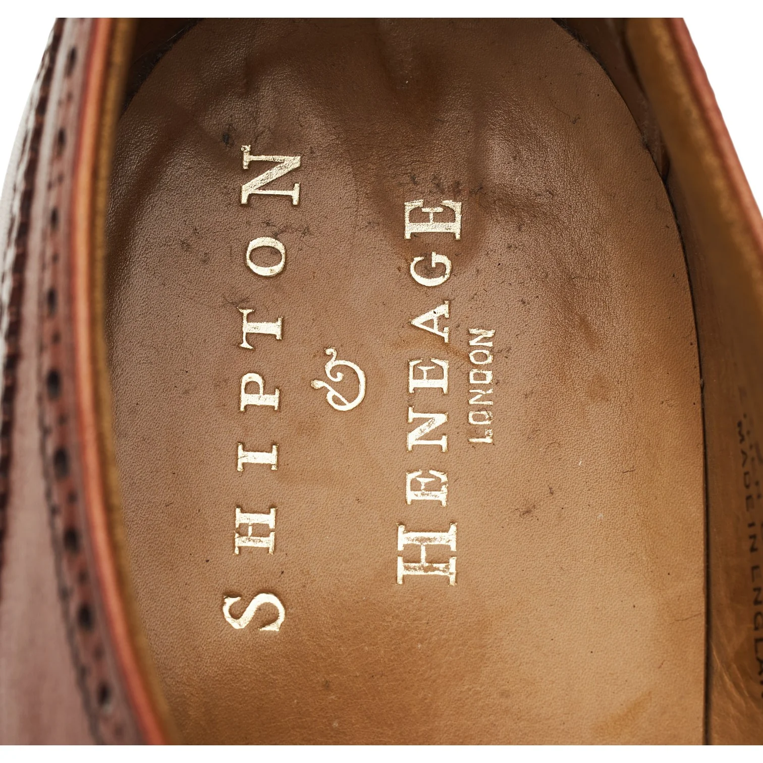 Shipton & Heneage 'Albemarle' Tan Brown Leather Oxford Brogues UK 7 E - Image 6