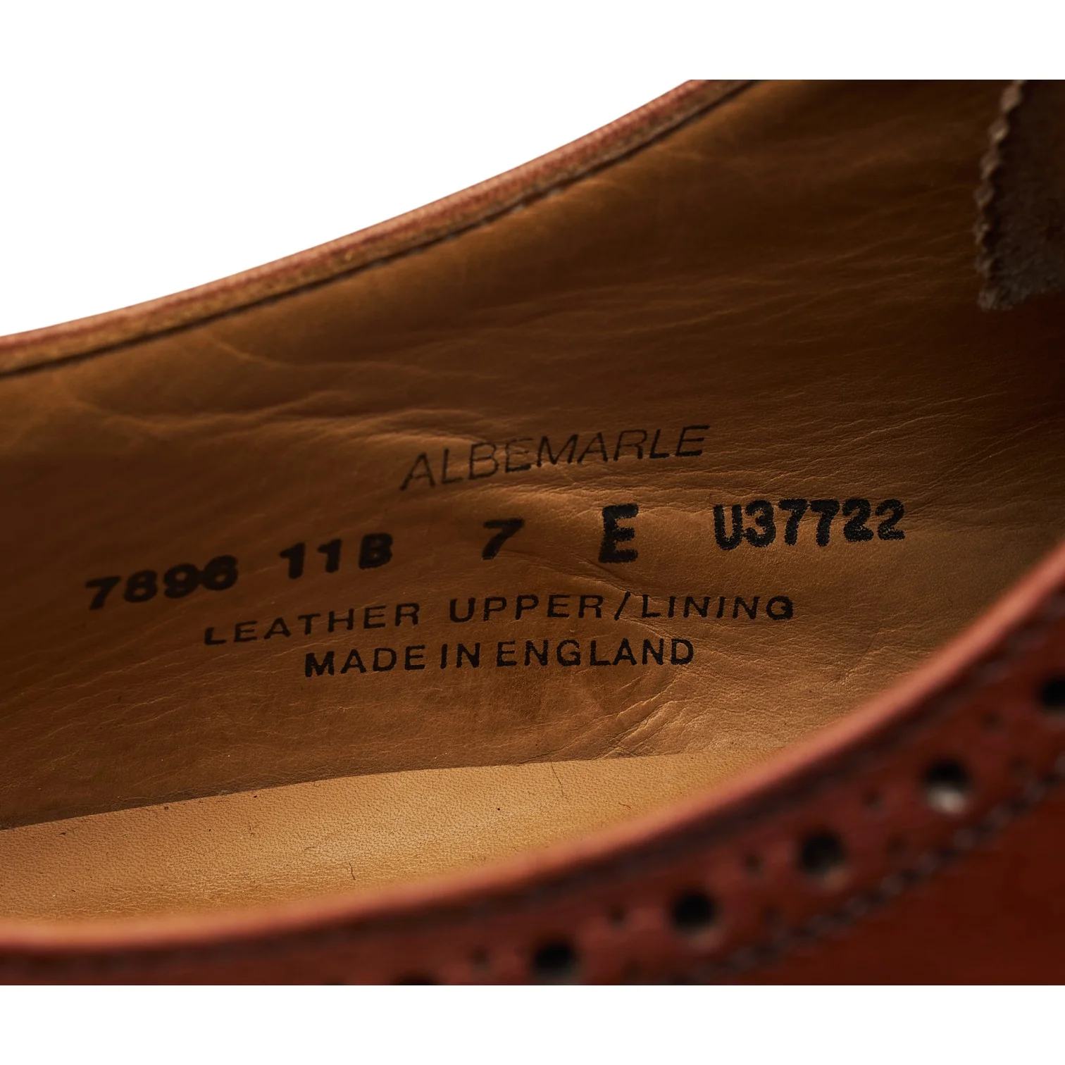 Shipton & Heneage 'Albemarle' Tan Brown Leather Oxford Brogues UK 7 E - Image 7