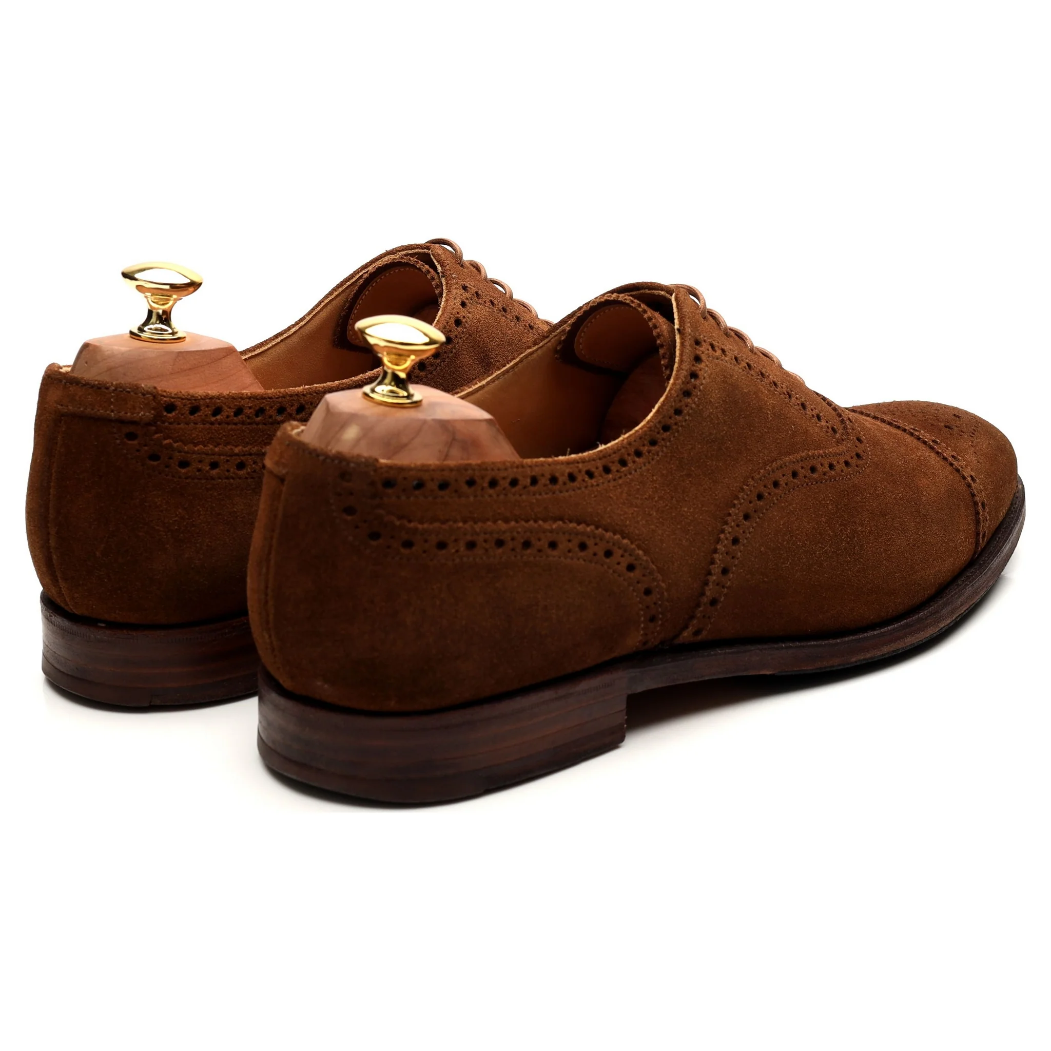 Shipton & Heneage 'Winchester' Tan Brown Suede Oxford Semi Brogues UK 10.5 E - Image 5