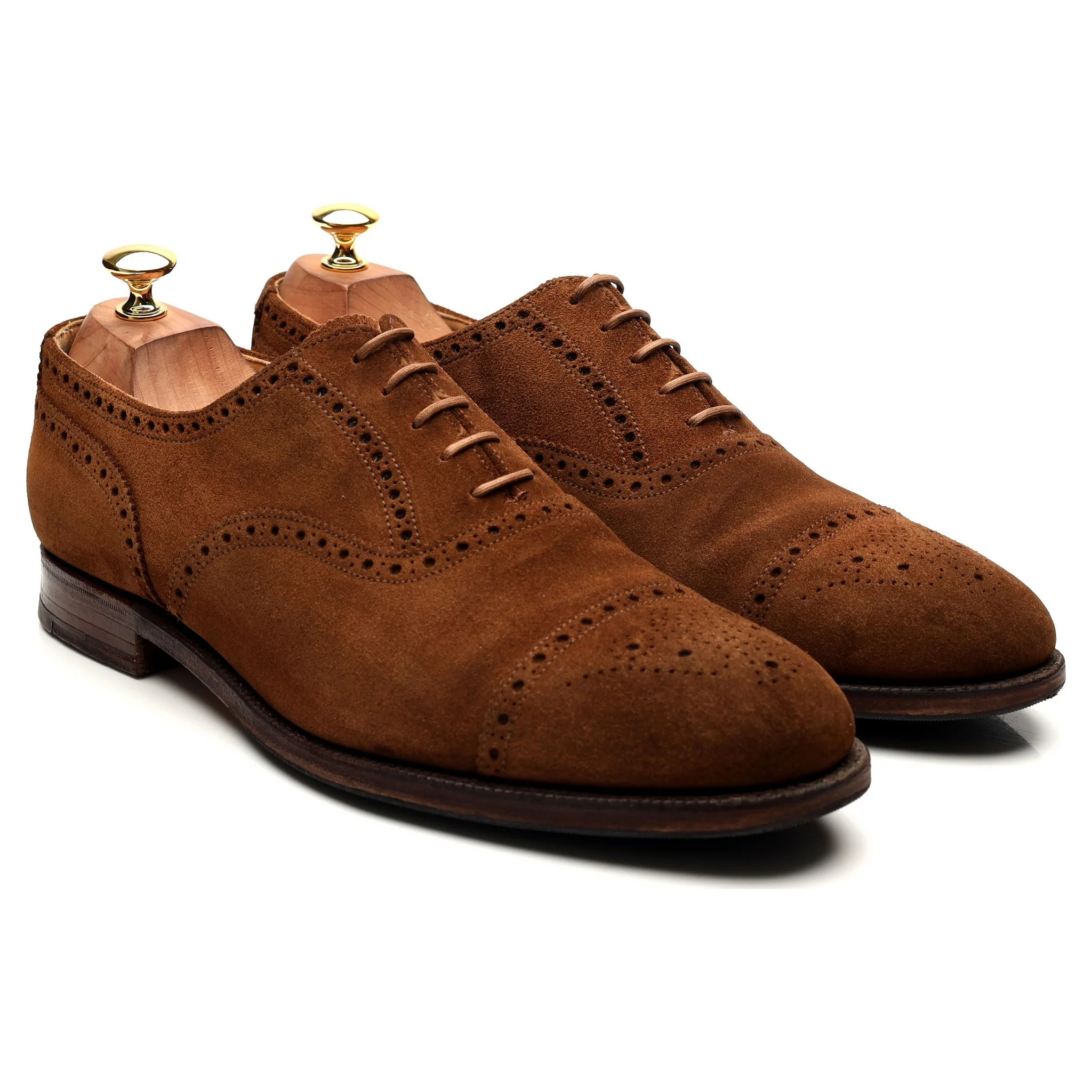 Shipton & Heneage 'Winchester' Tan Brown Suede Oxford Semi Brogues UK 10.5 E - Image 7