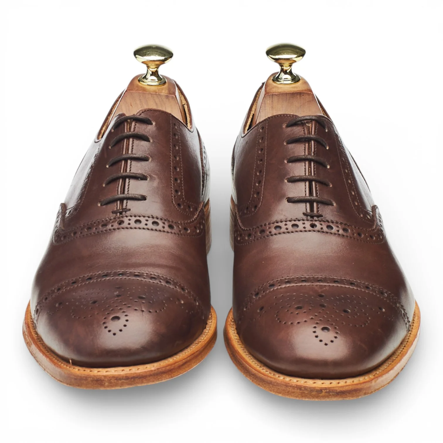 'Sidney' Brown Leather Oxford Brogues UK 7 G - Image 2