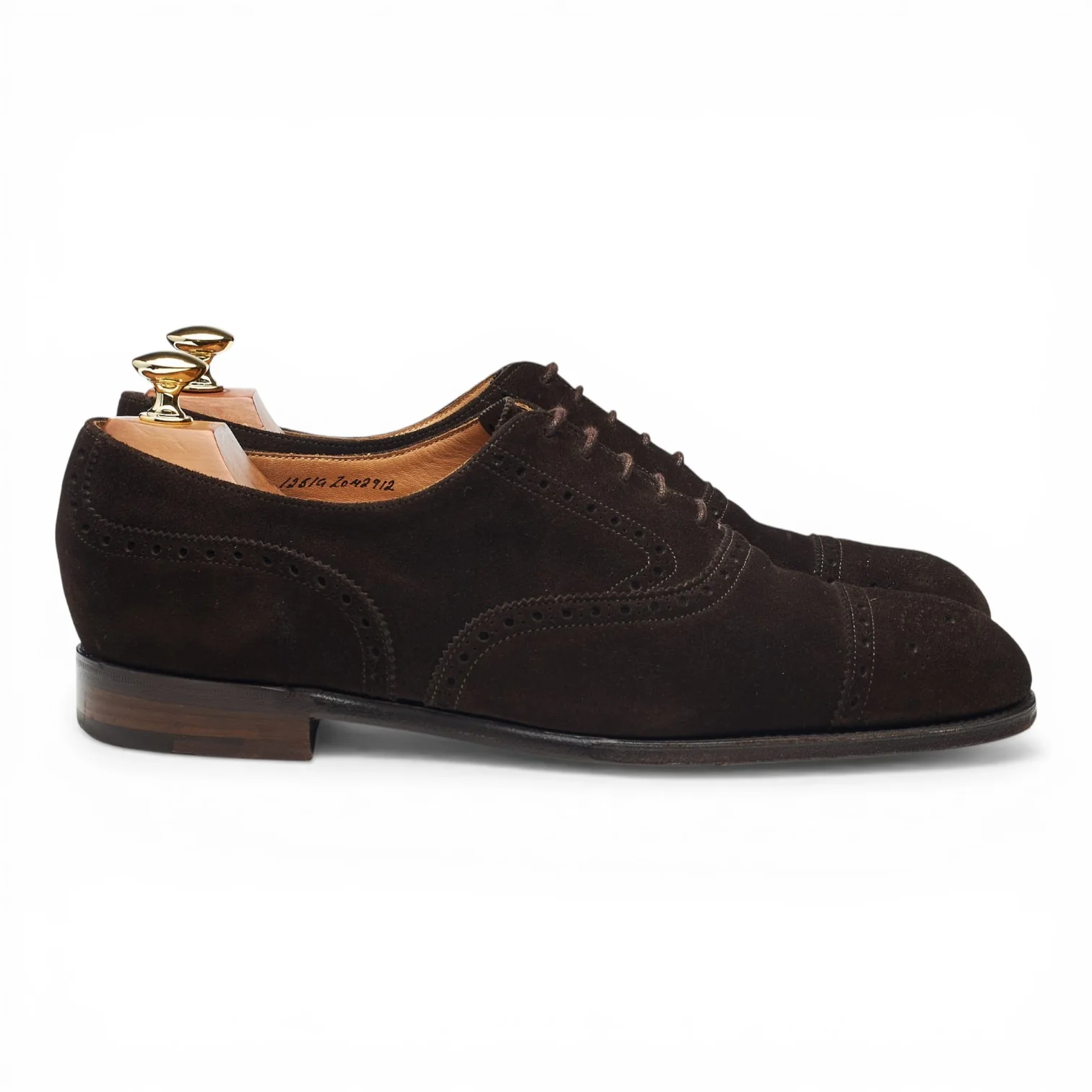 'Sidney' Dark Brown Suede Semi-Lined Oxford Brogues UK 8.5 G