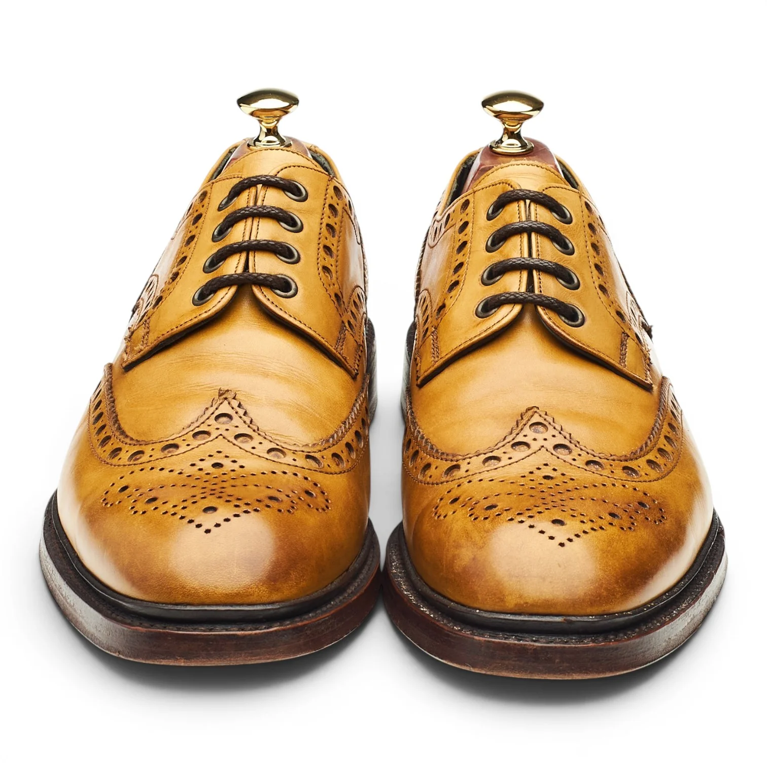 'Sloane' Tan Brown Leather Derby Brogues UK 9.5 F - Image 2