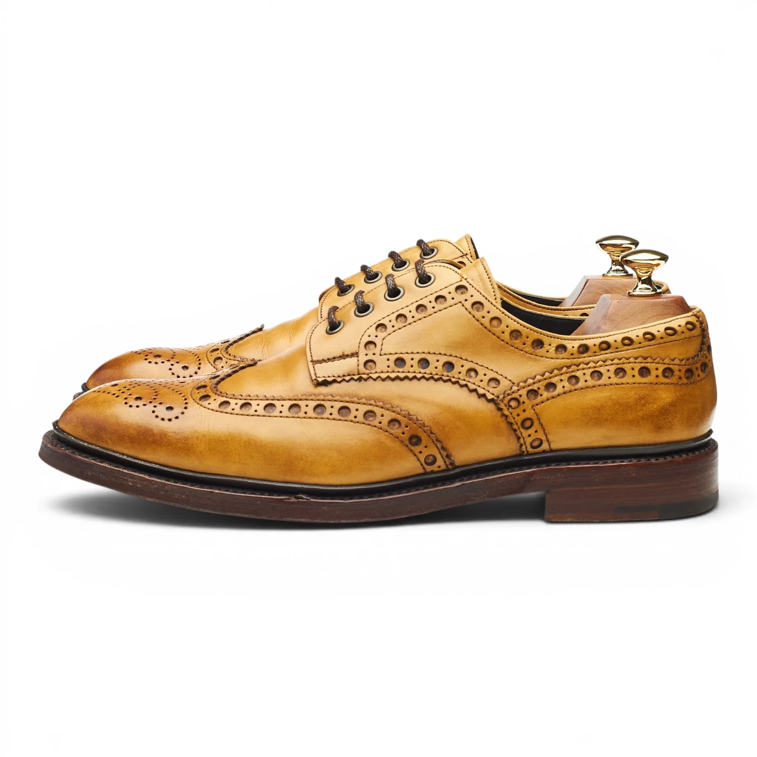 'Sloane' Tan Brown Leather Derby Brogues UK 9.5 F - Image 3