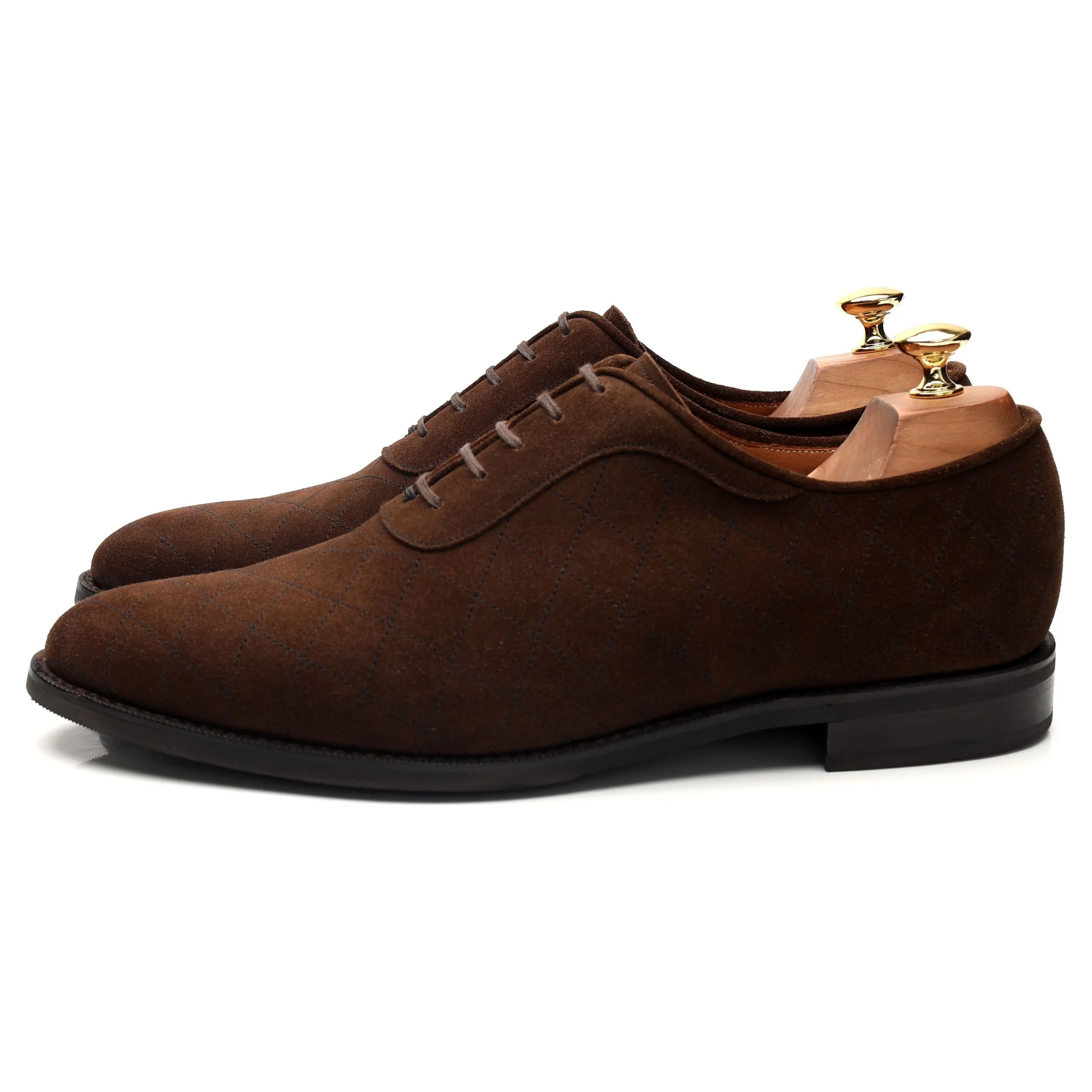 'Spokane' Brown Suede Quilted Oxford UK 10 E - Image 3