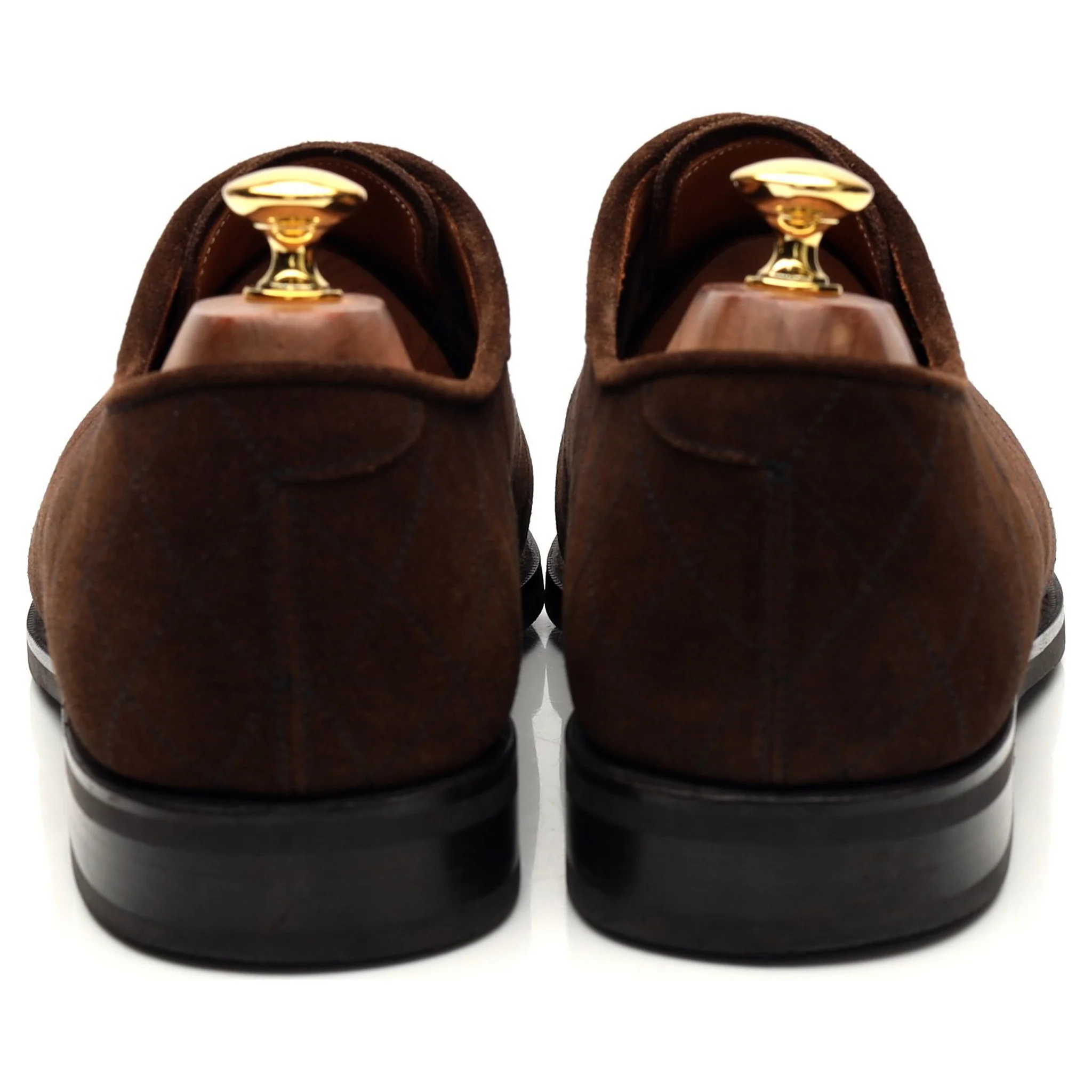 'Spokane' Brown Suede Quilted Oxford UK 10 E - Image 4