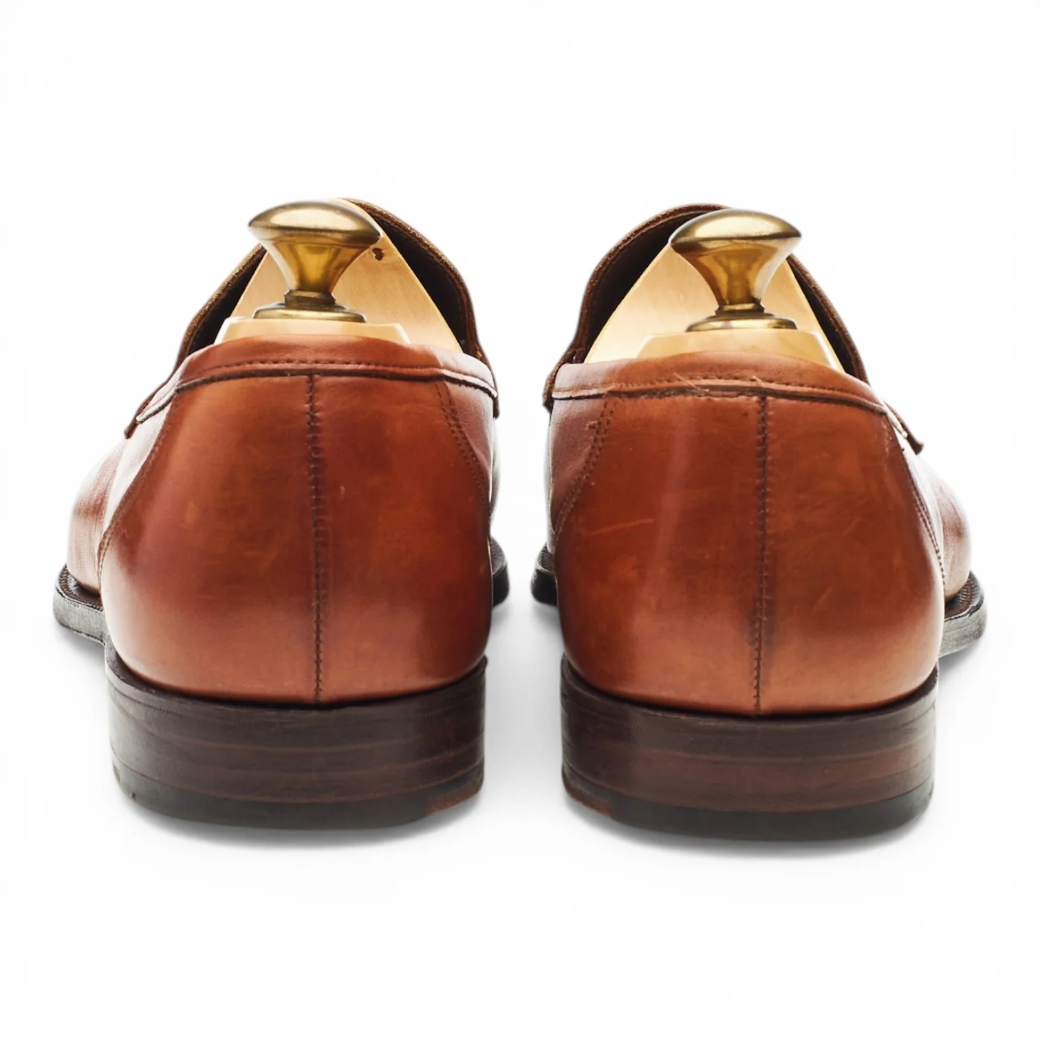 'Stanford' Tan Brown Leather Tassel Loafers UK 9.5 E - Image 5