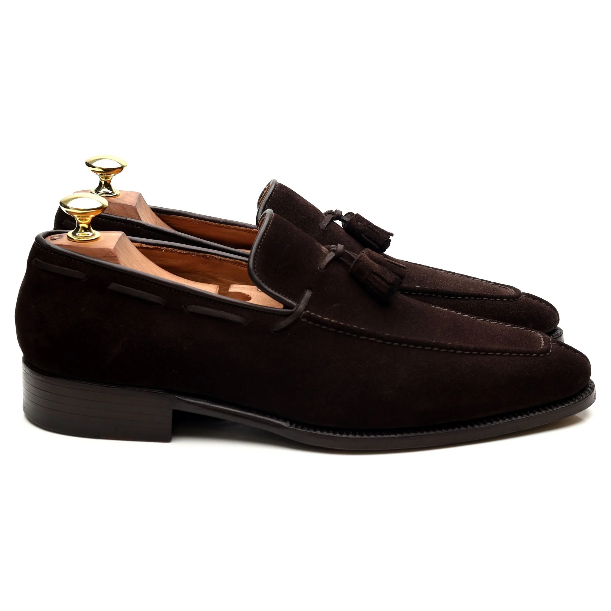 '1210' Dark Brown Suede Tassel Loafers UK 7 - Image 6