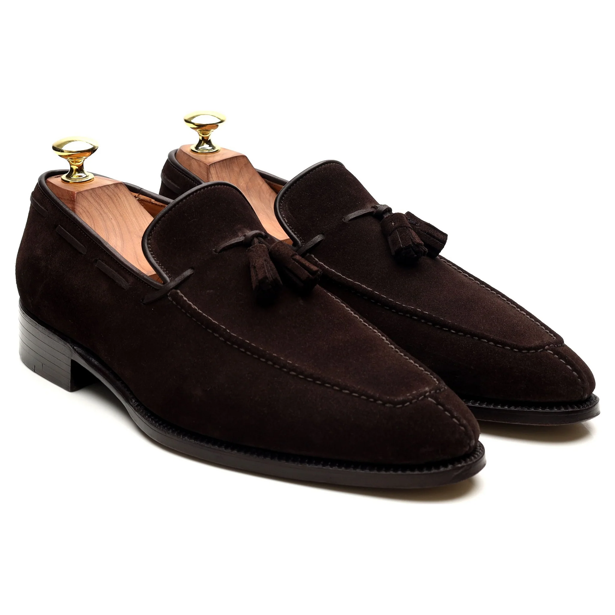'1210' Dark Brown Suede Tassel Loafers UK 7 - Image 7