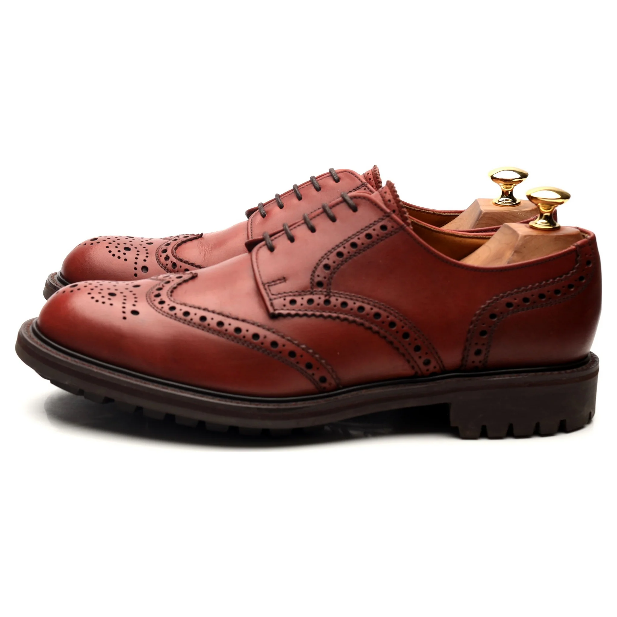 'Stirling' Brown Leather Derby Brogues UK 9 FX - Image 2