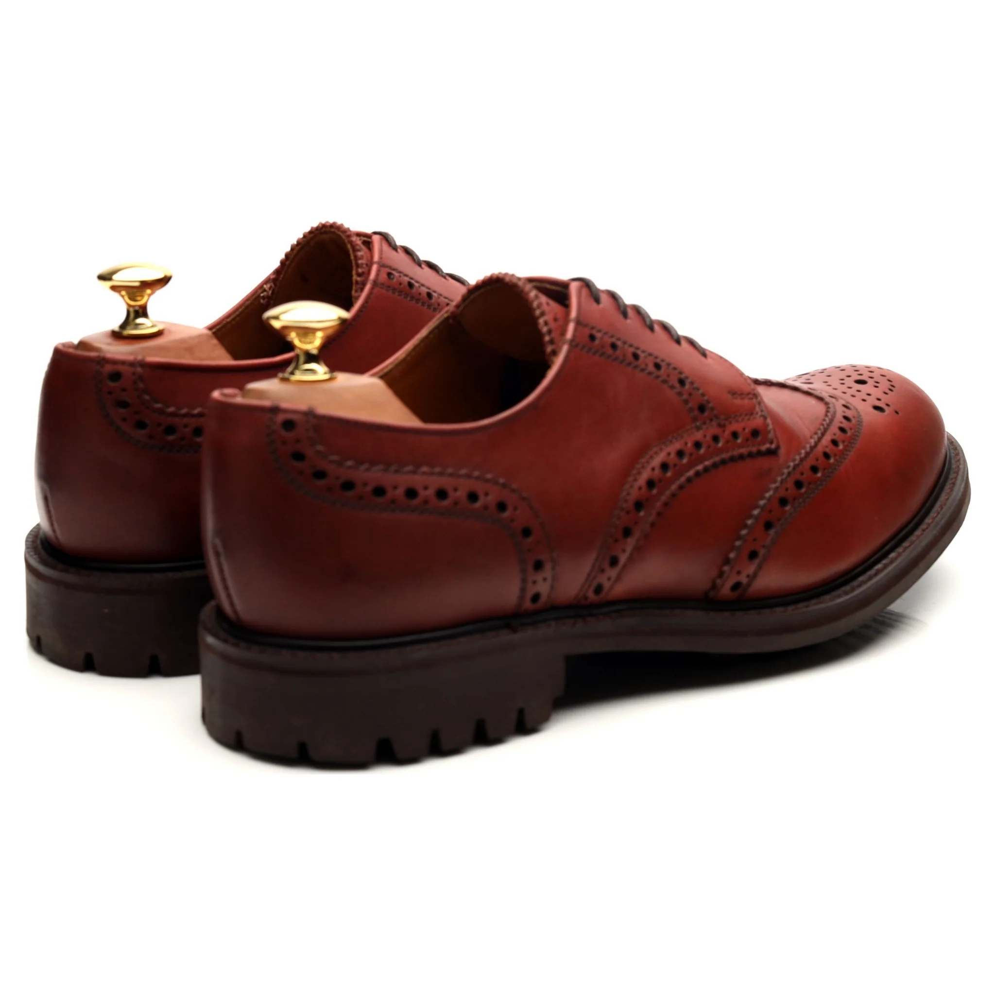 'Stirling' Brown Leather Derby Brogues UK 9 FX - Image 5